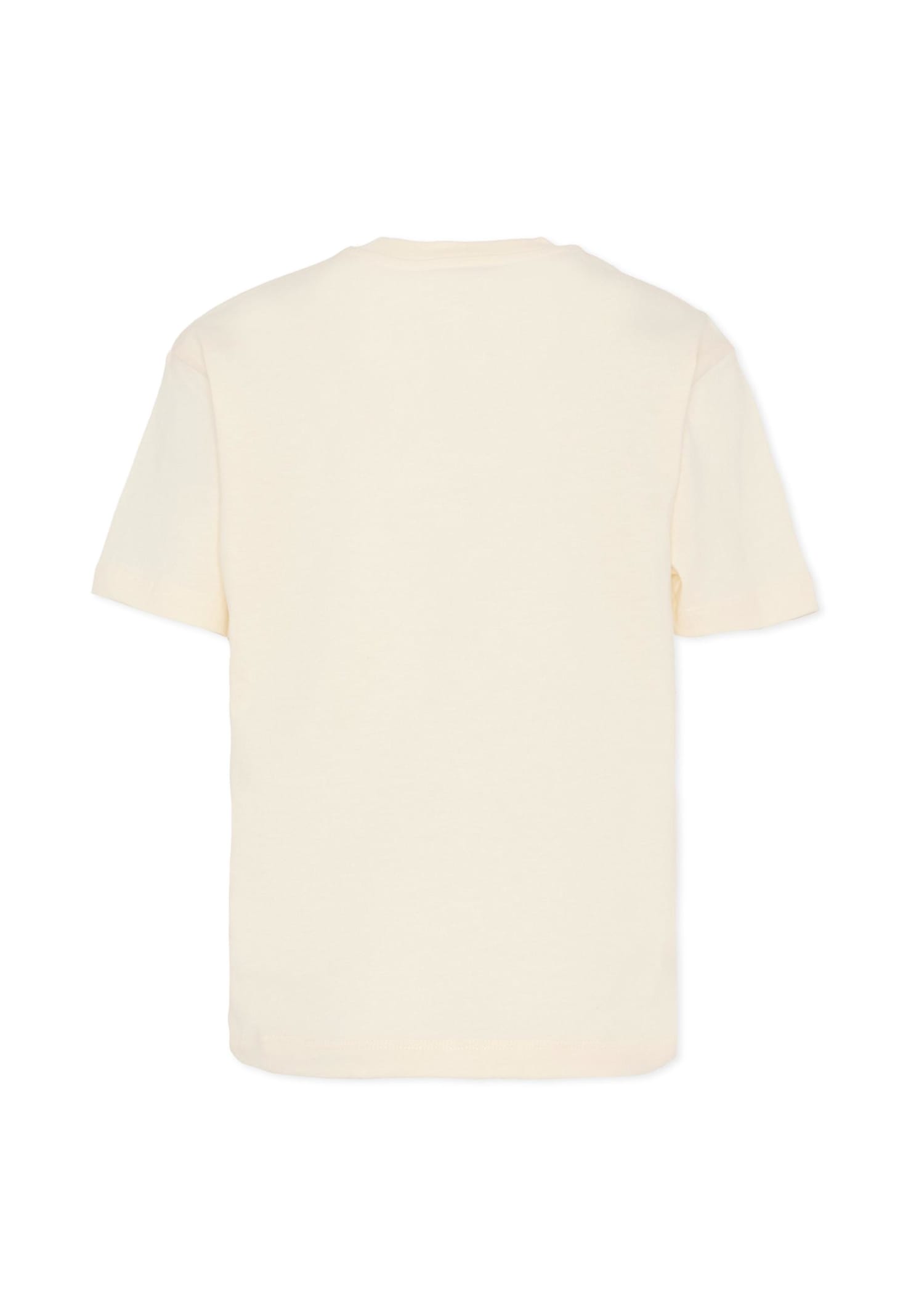 Msgm Ivory T-shirt For Boy With Logo In White
