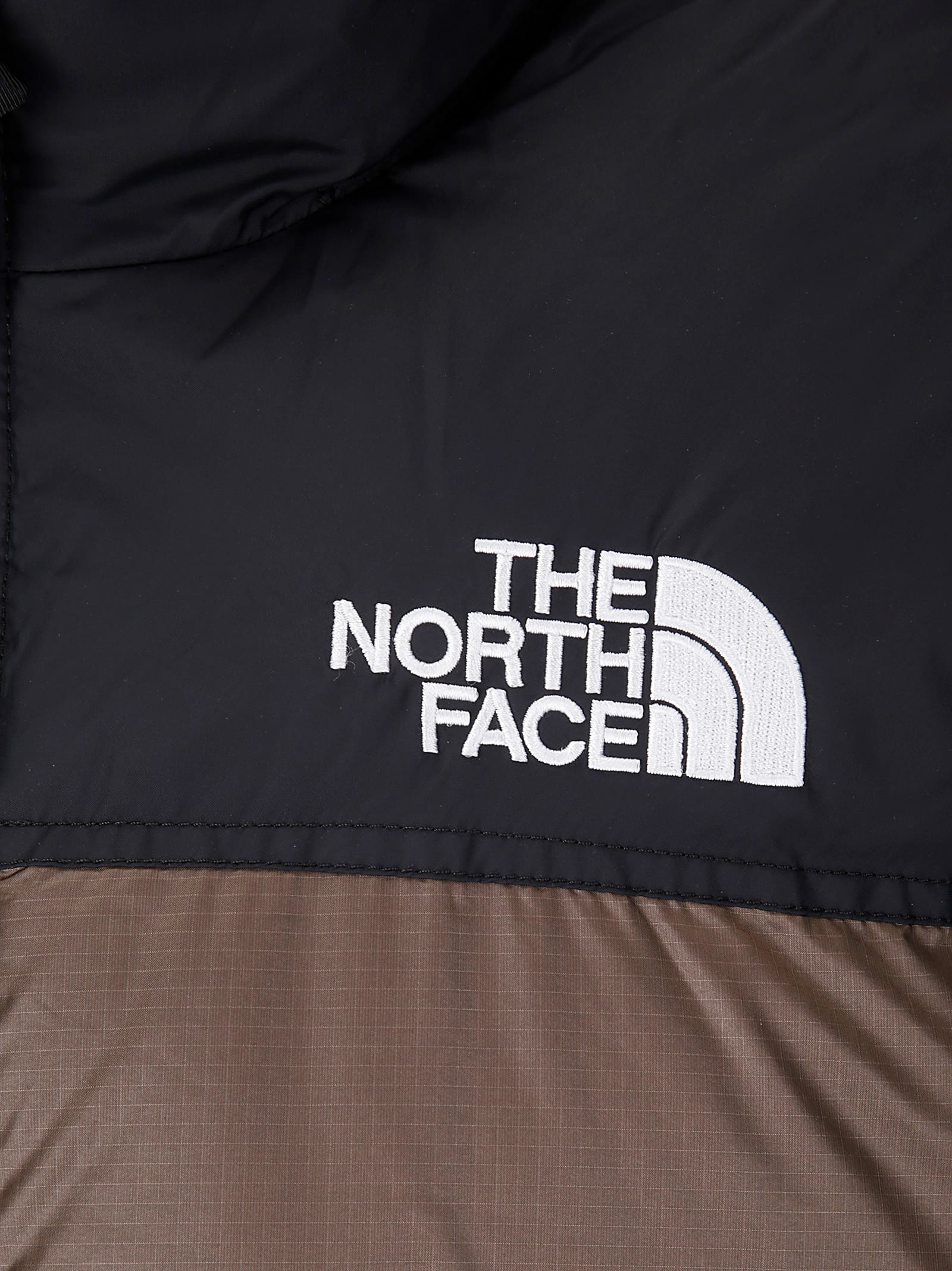Shop The North Face M 1996 Retro Nuptse Jacket In Smokey Brown/tnf Black