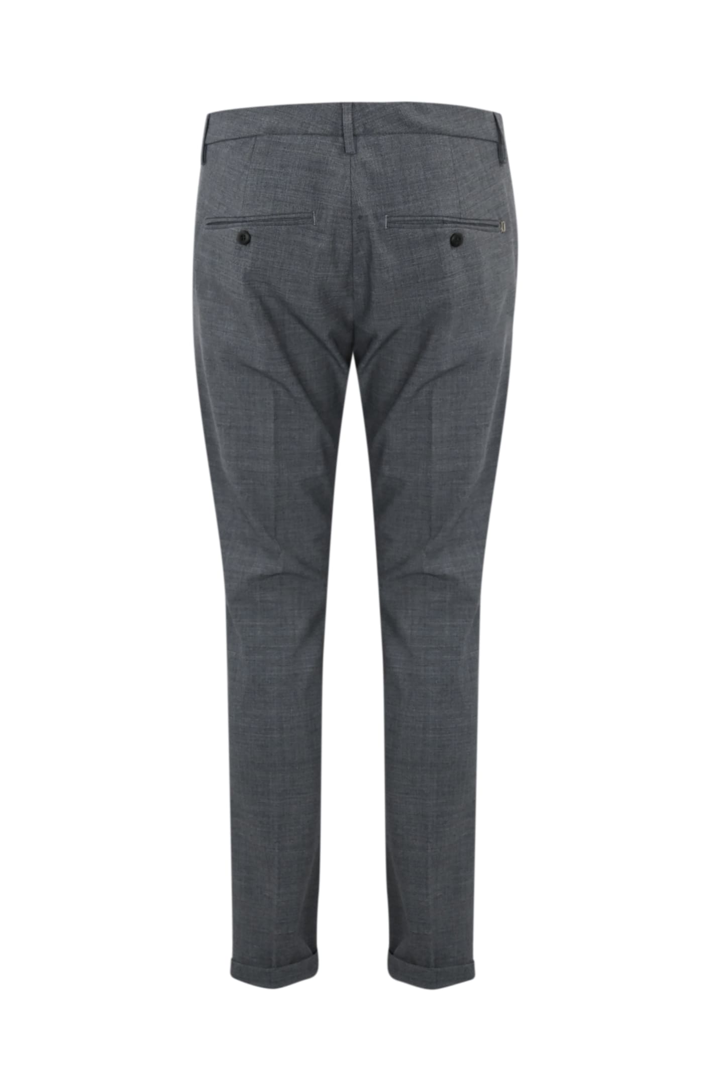 Shop Dondup Gaubert Trousers In Wool Canvas In Grigio