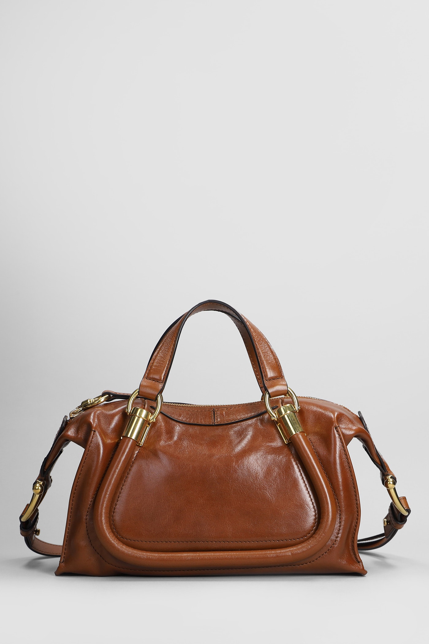 Shop Chloé Paraty 24 Shoulder Bag In Brown Leather