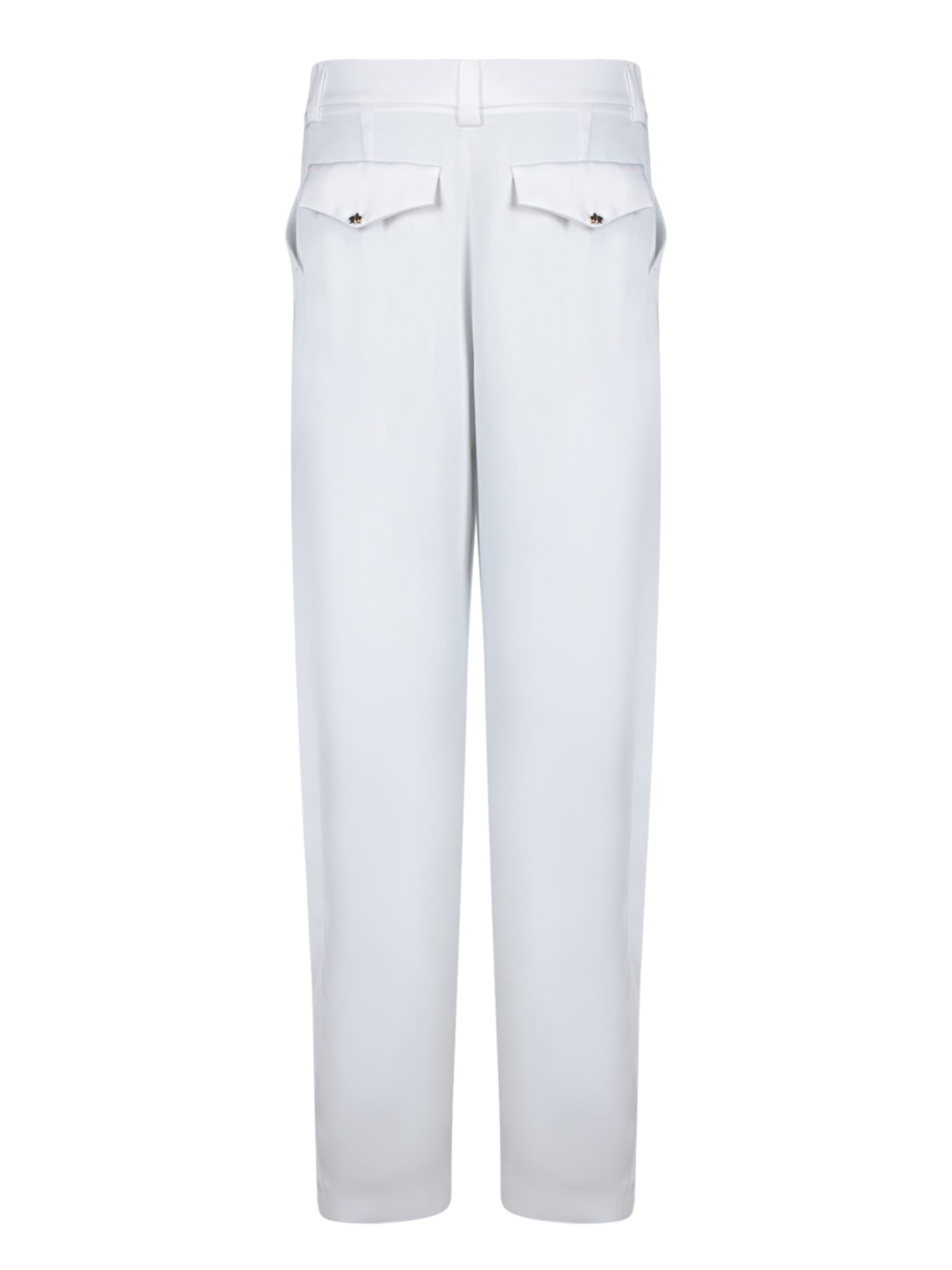 GENNY WHITE SATIN BAGGY PANTS