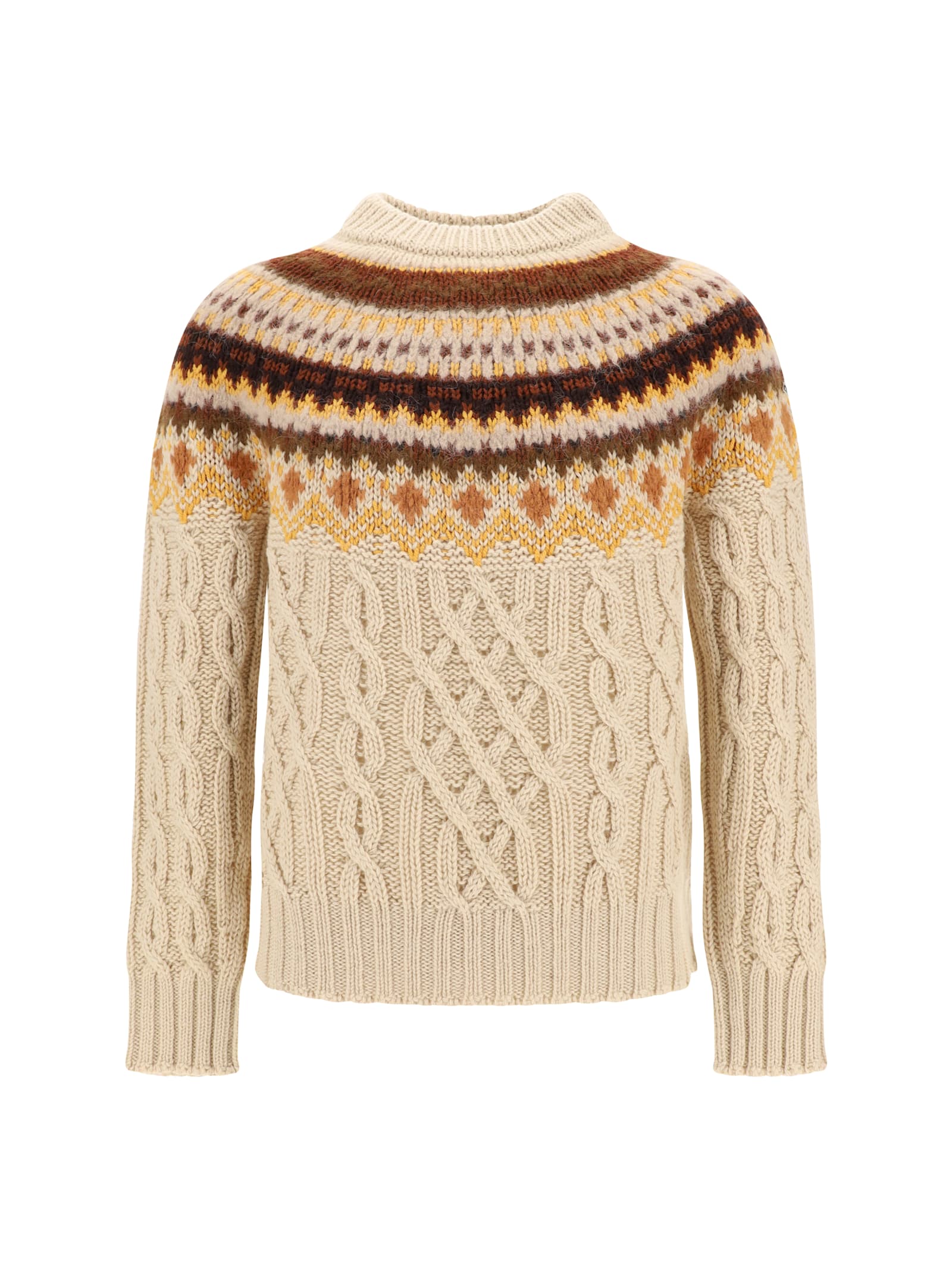 Shop Moncler Sweater In Light Beige