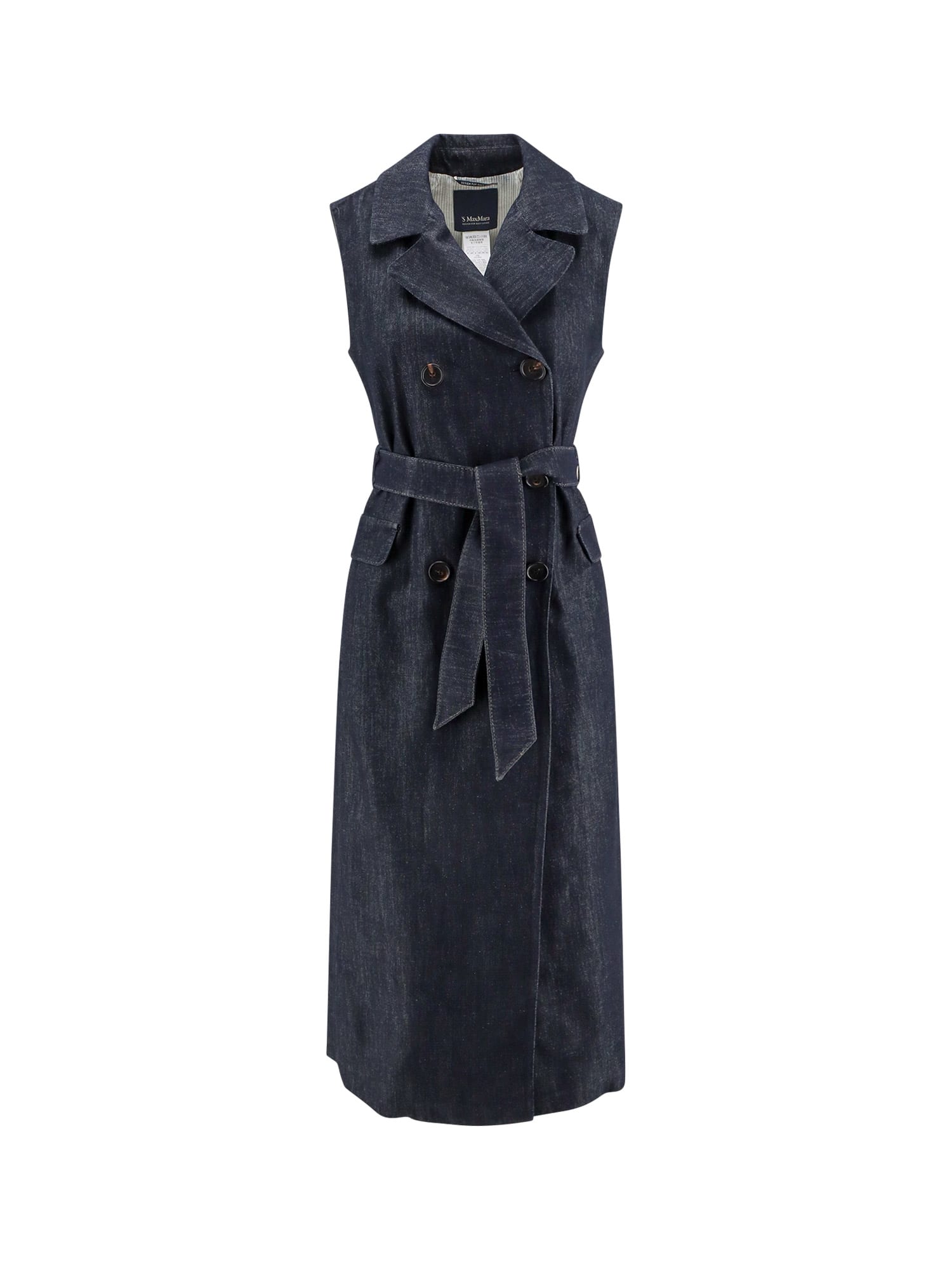 's Max Mara Greta Belted Denim Maxi Dress