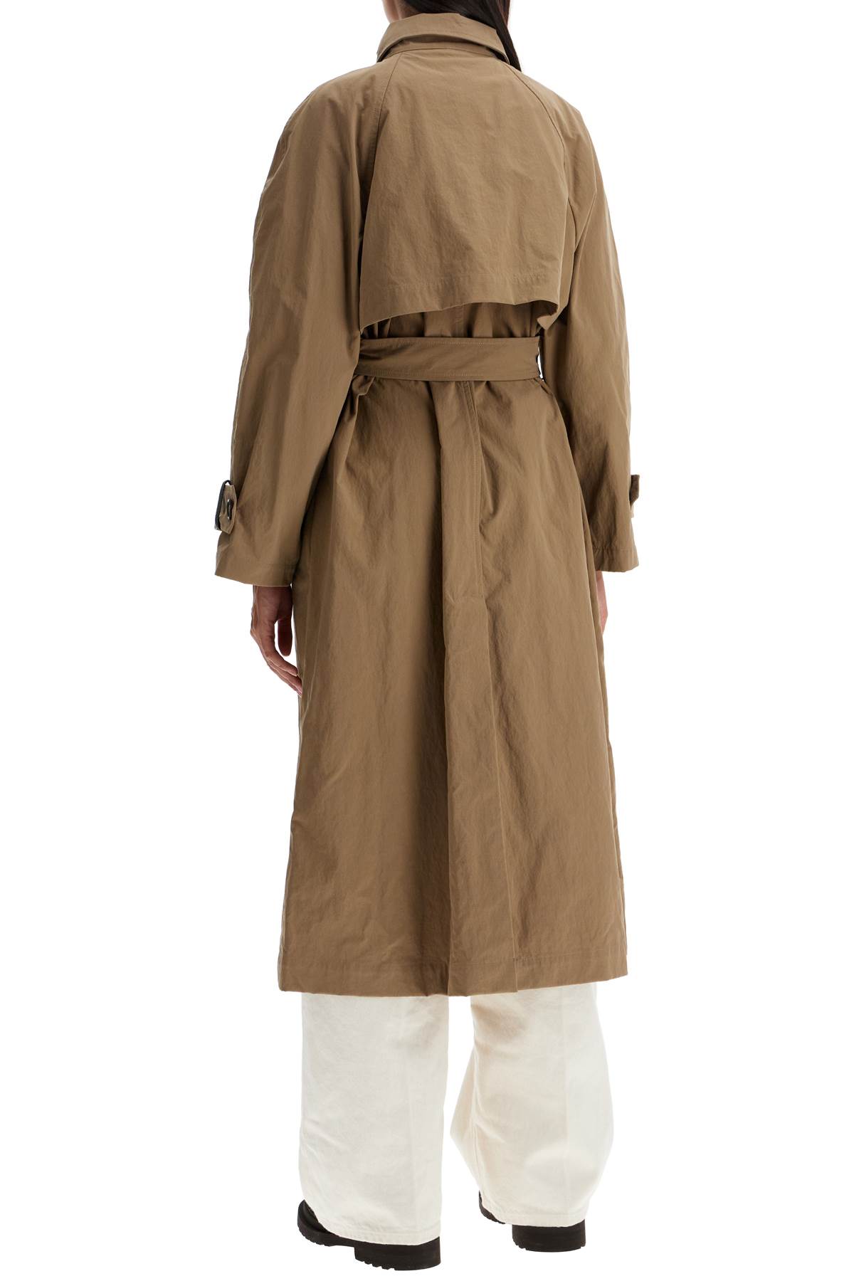 Shop Brunello Cucinelli Trench Coat With Shiny Cuff Details In Rope