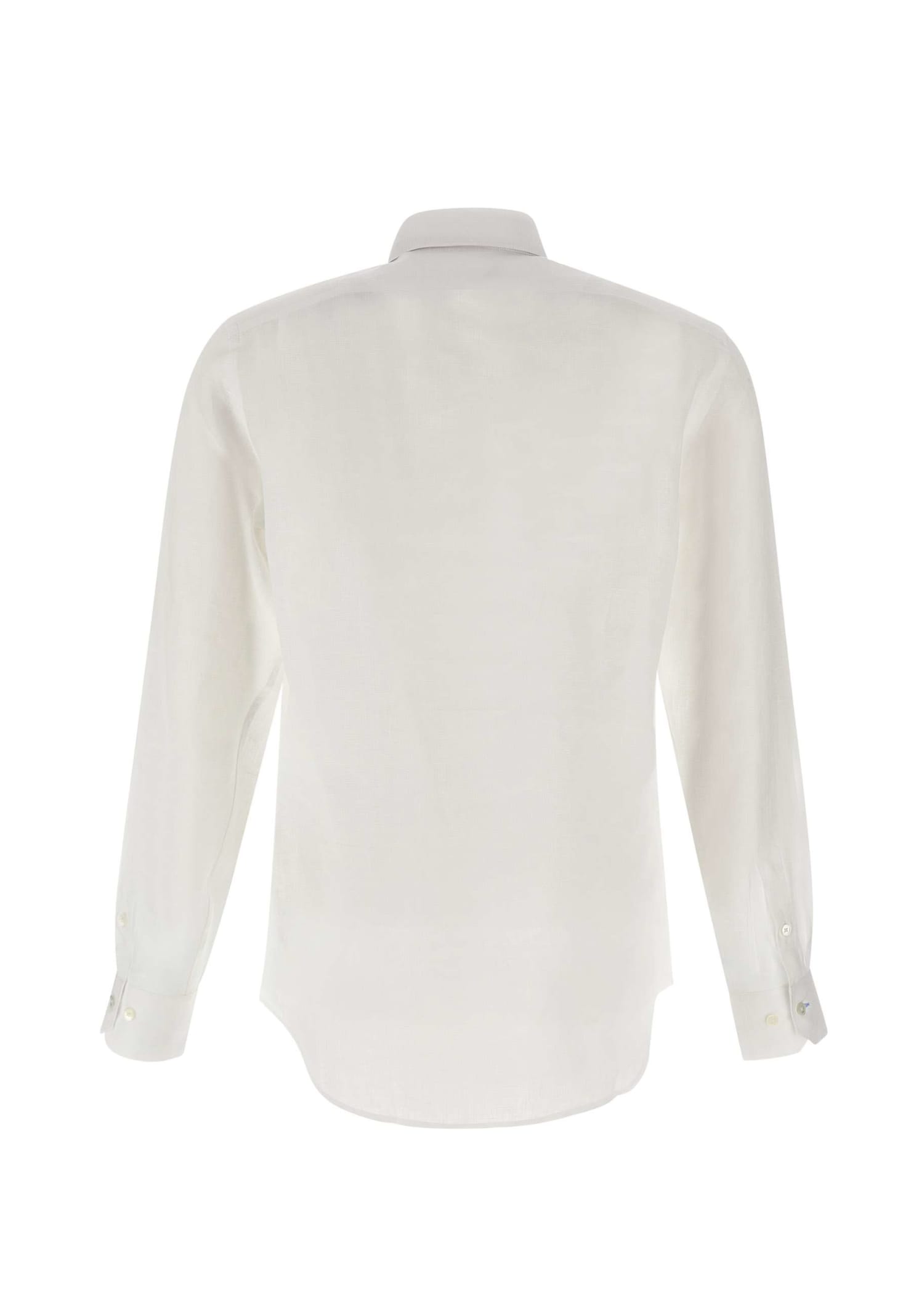 Shop Paul Smith Linen Shirt In White