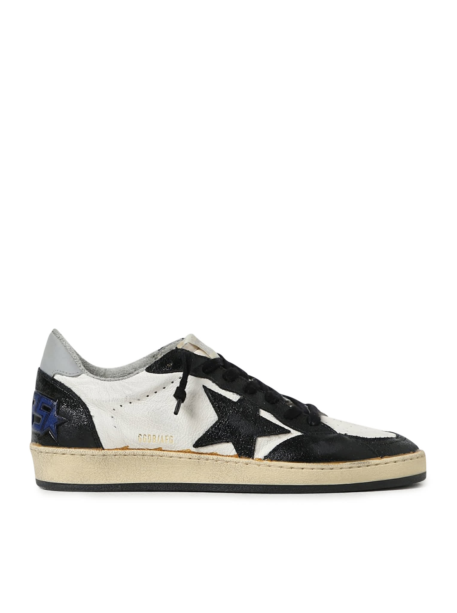 Golden Goose Ballstar Nappa Upper Leather Toe Star And Spur Nylon Tongue In White Black Grey