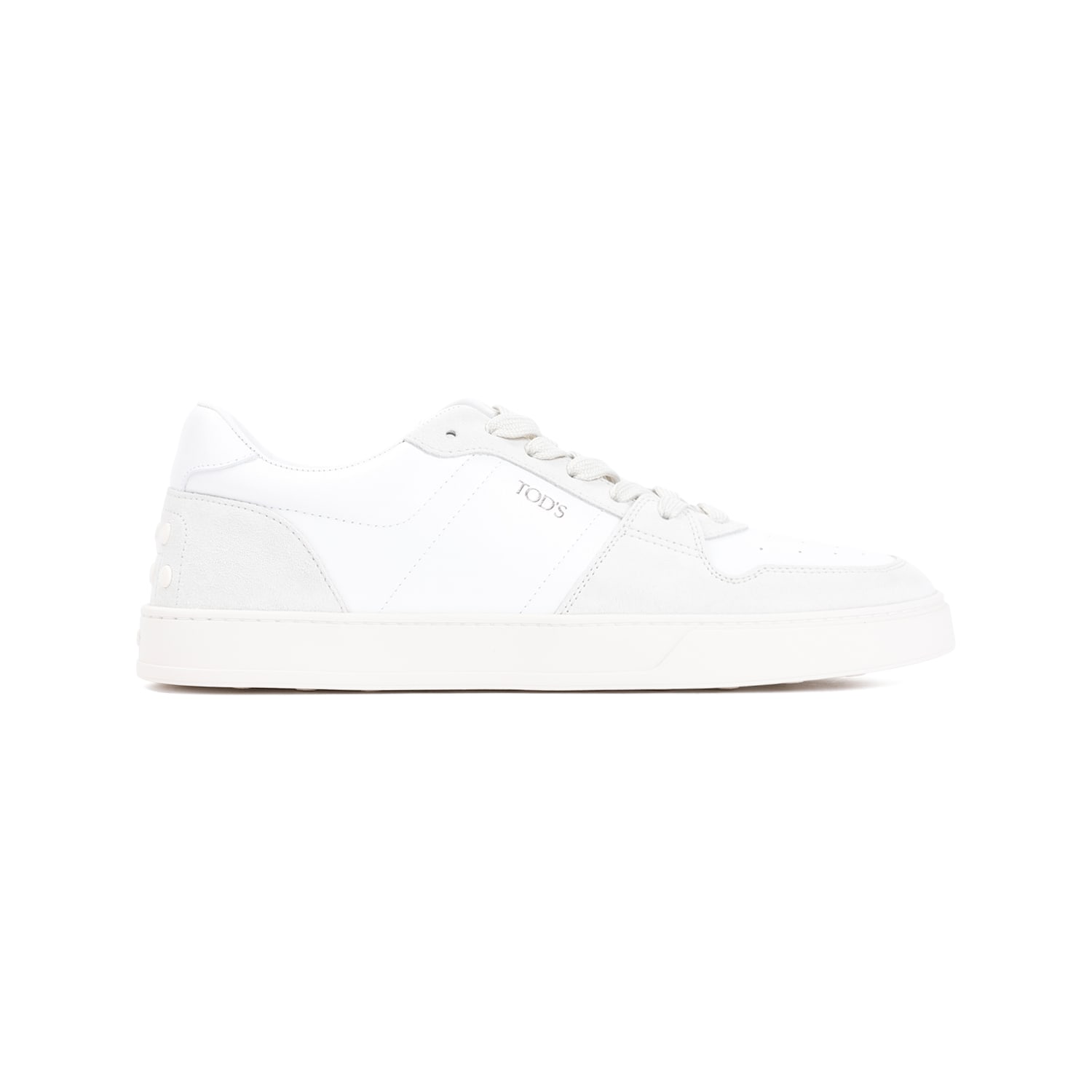 Shop Tod's Leather Sneakers In Bianco