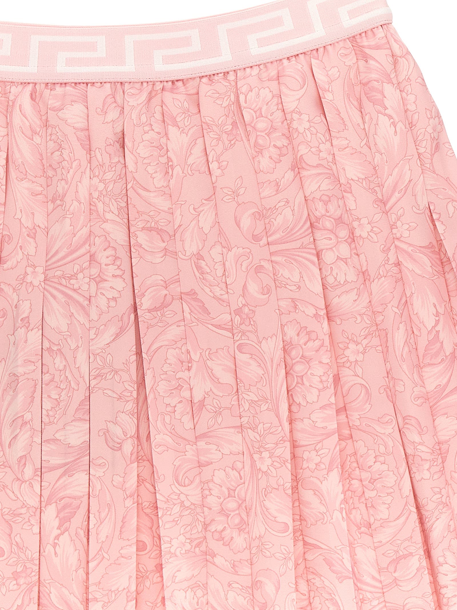 Shop Versace Barocco Skirt In Rosa
