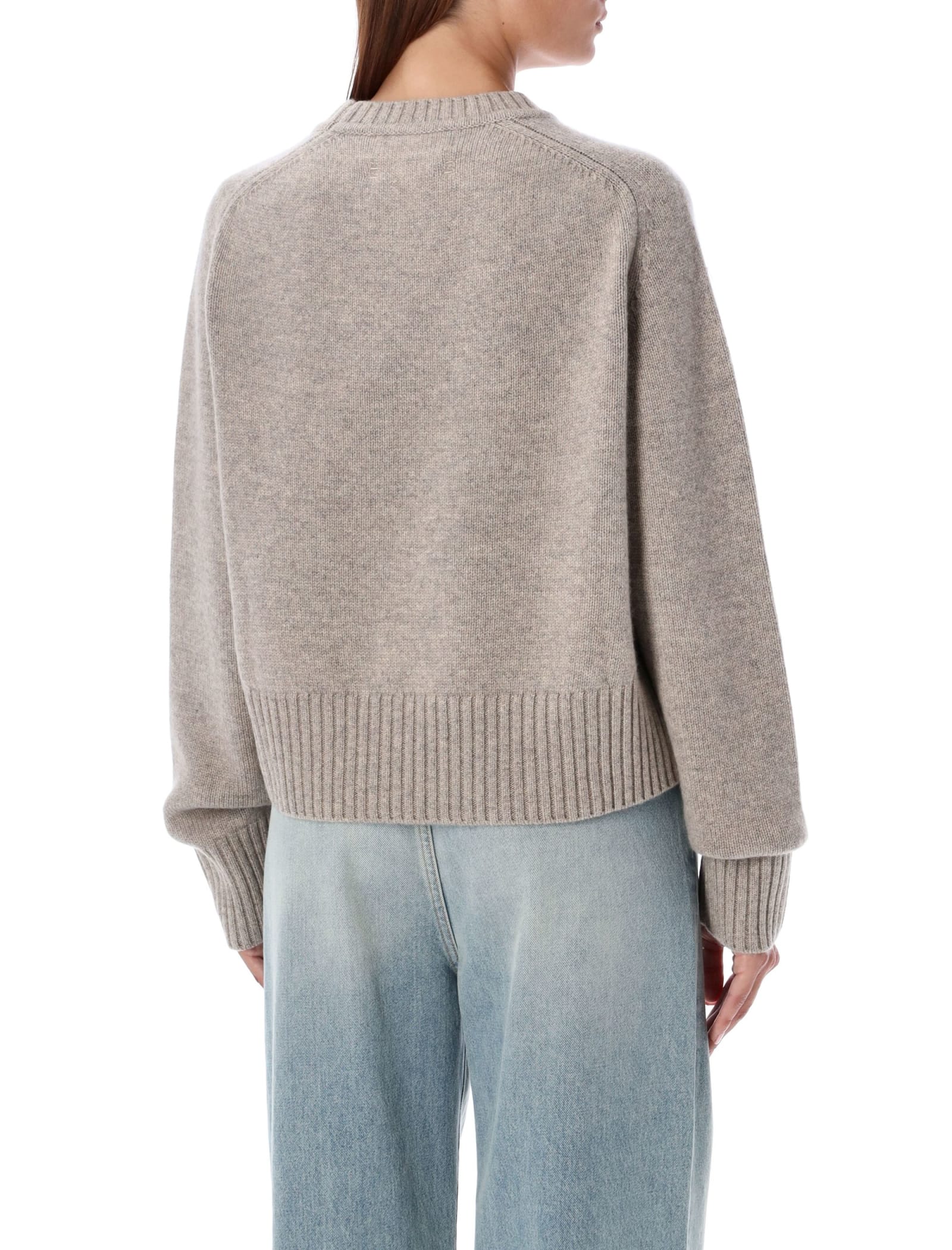 Shop Extreme Cashmere Please Crewneck In Moss Grey Beige