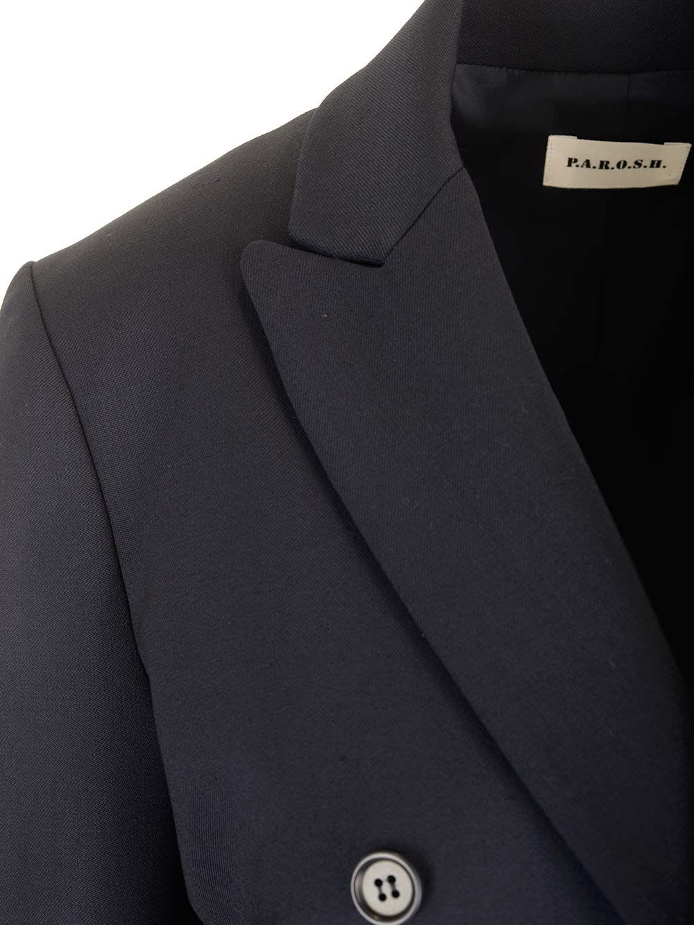 Shop P.a.r.o.s.h Stretch Wool Blazer In Blue