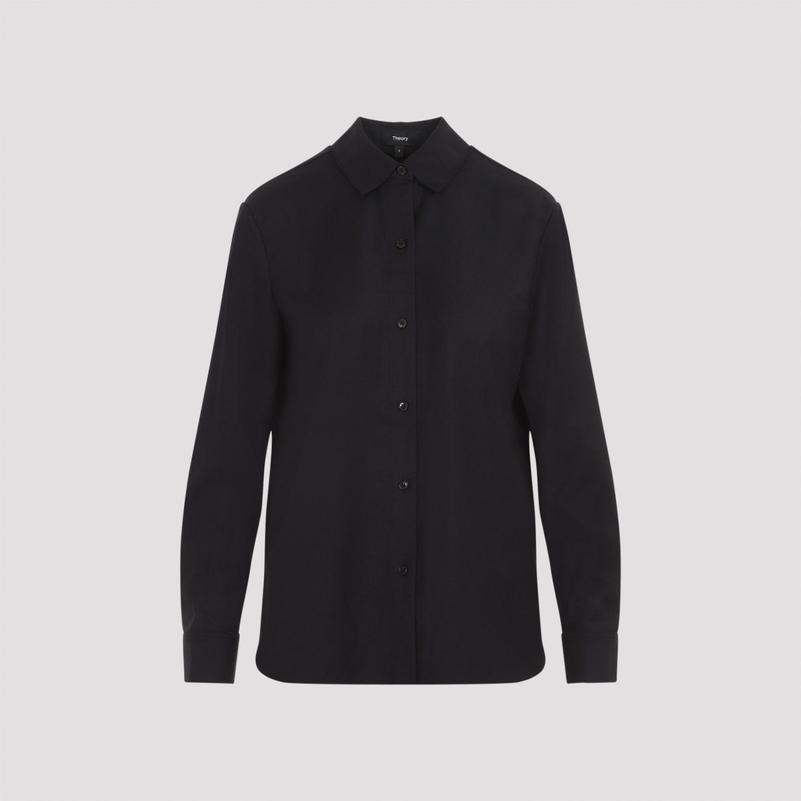 Shop Theory Virgin Wool Shirt In Blue