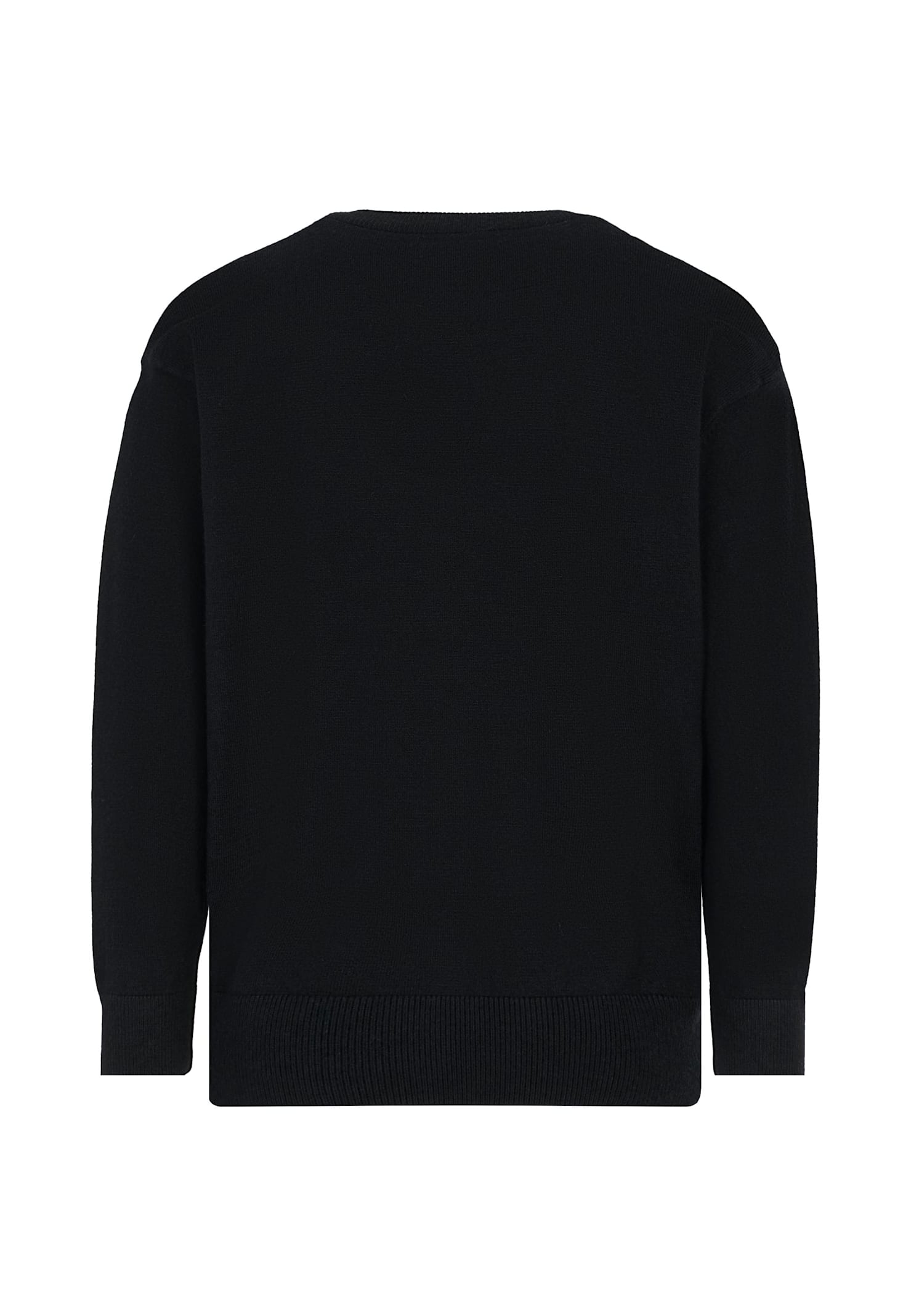 Richmond Black Cardigan For Boy With Ivory Logo In Black