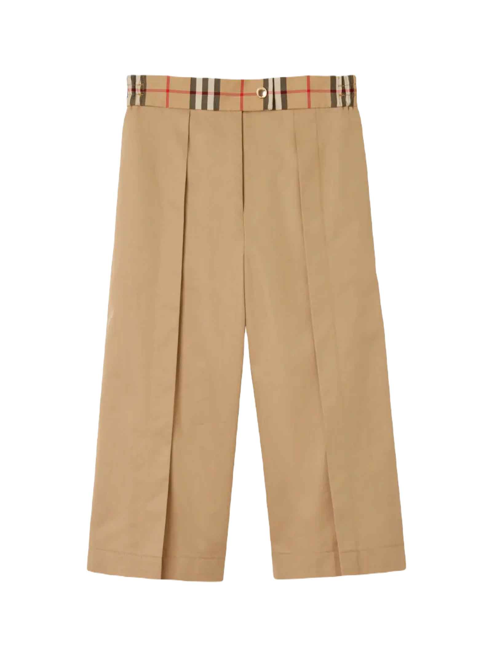 Shop Burberry Beige Trousers Girl