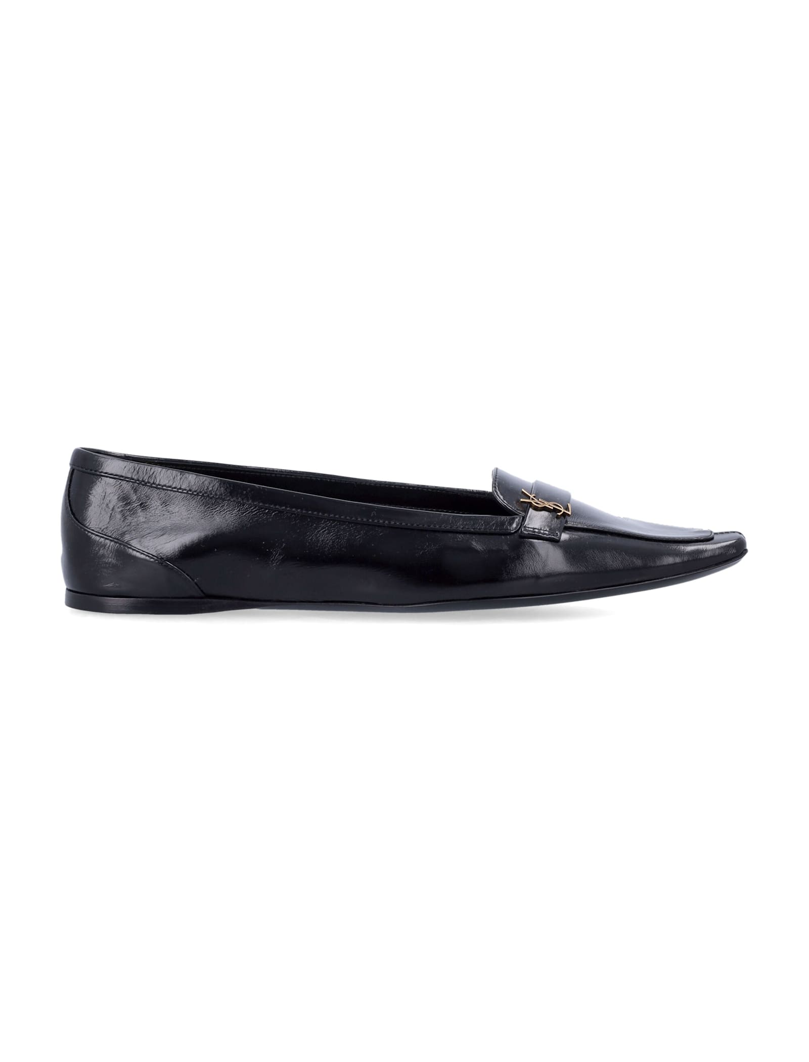 Saint Laurent Poppy Ballerinas In Black
