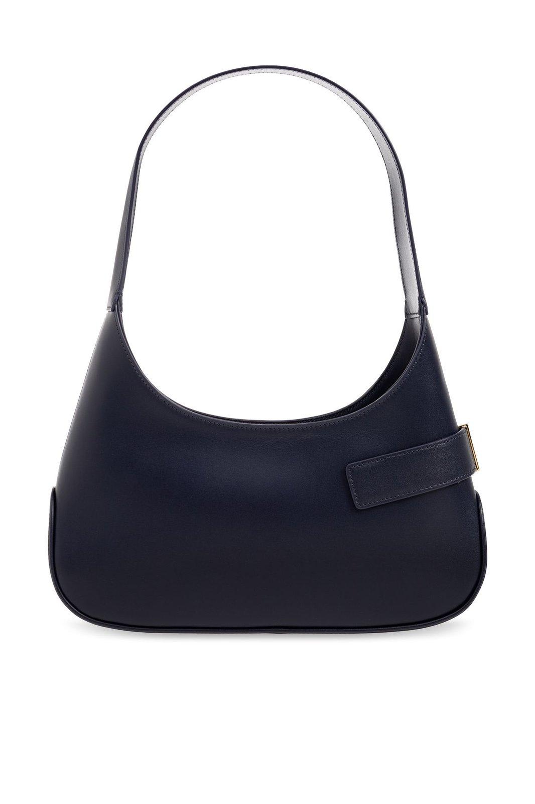 Shop Ferragamo Asymmetric Pocket Hobo Bag In Blue