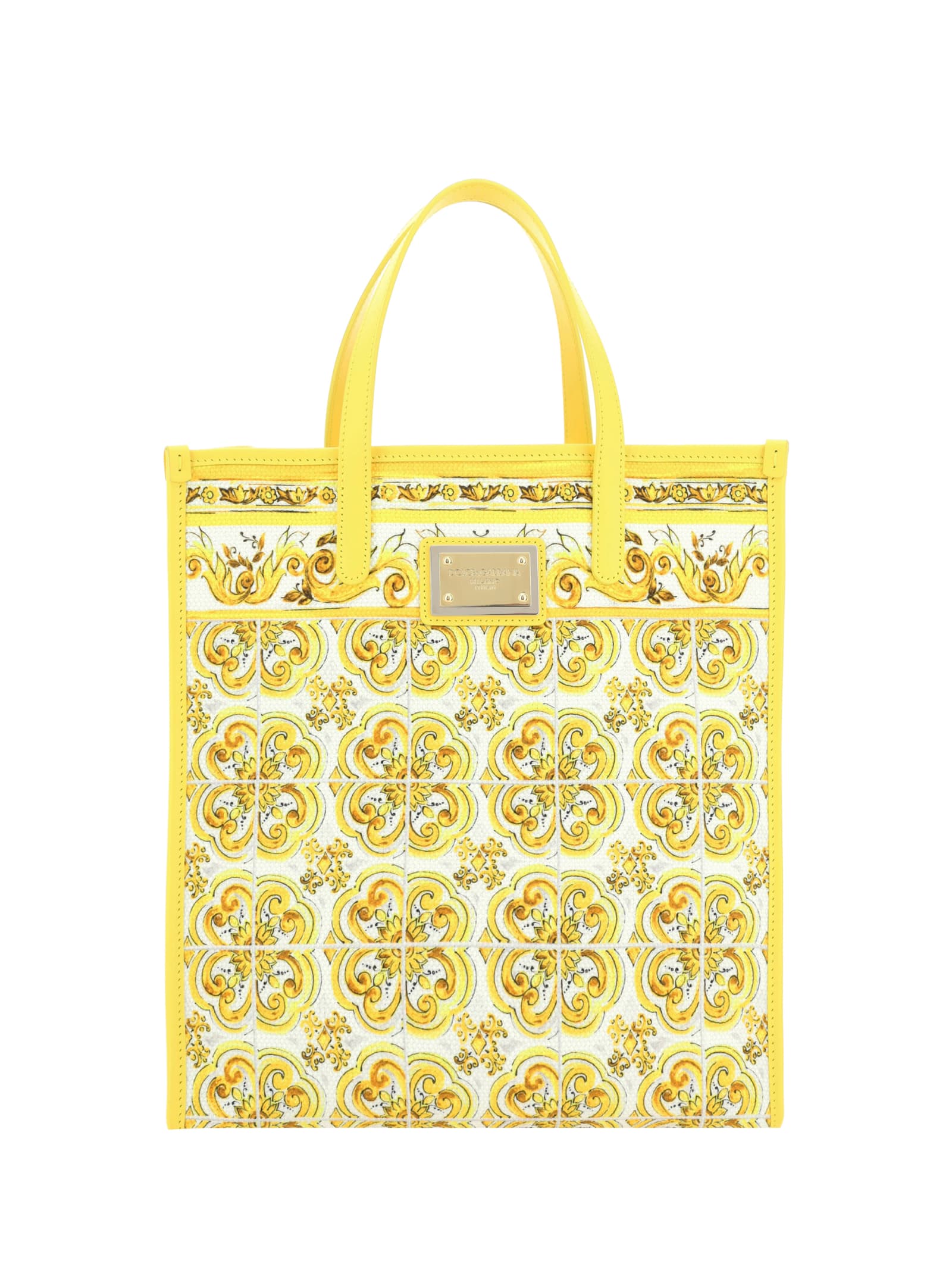 Dolce & Gabbana Shopping Bag In Yellow