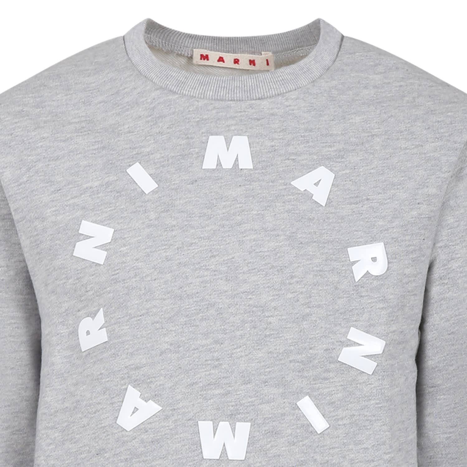 Shop Marni Grey Sweatshirt For Kids With Logo