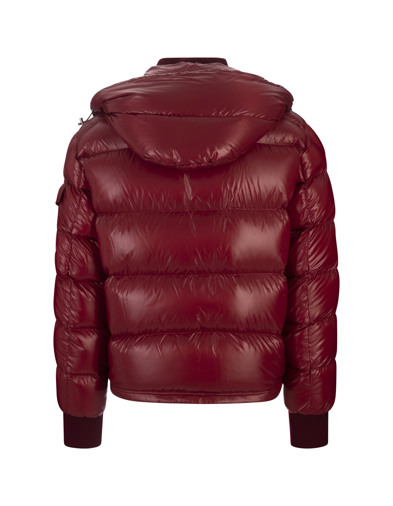 Shop Moncler Dark Red Maljasset Short Down Jacket