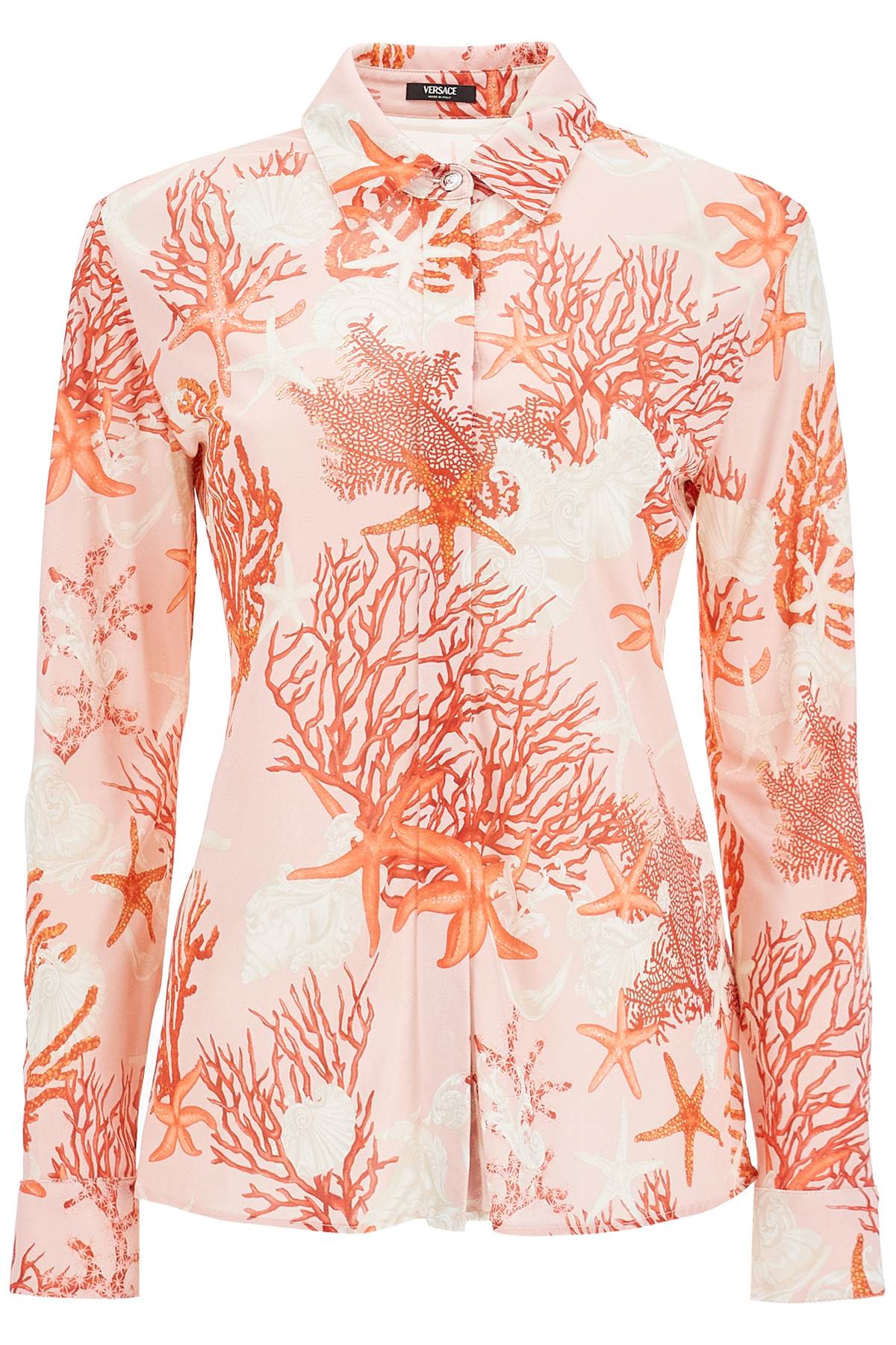 Shop Versace Baroque Sea Jersey Shirt In Rosa