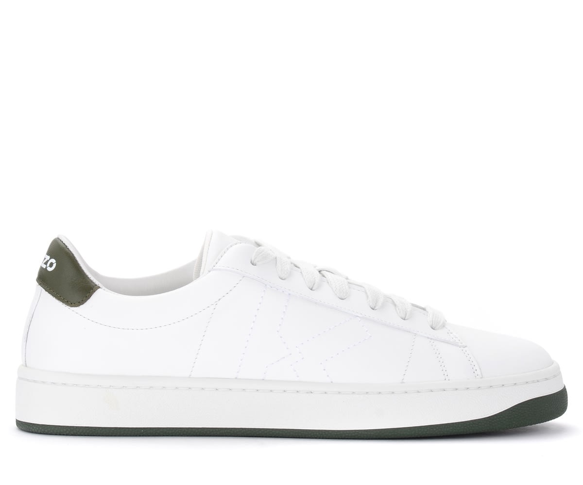 White And Green Sneaker Kenzo Kourt K Logo