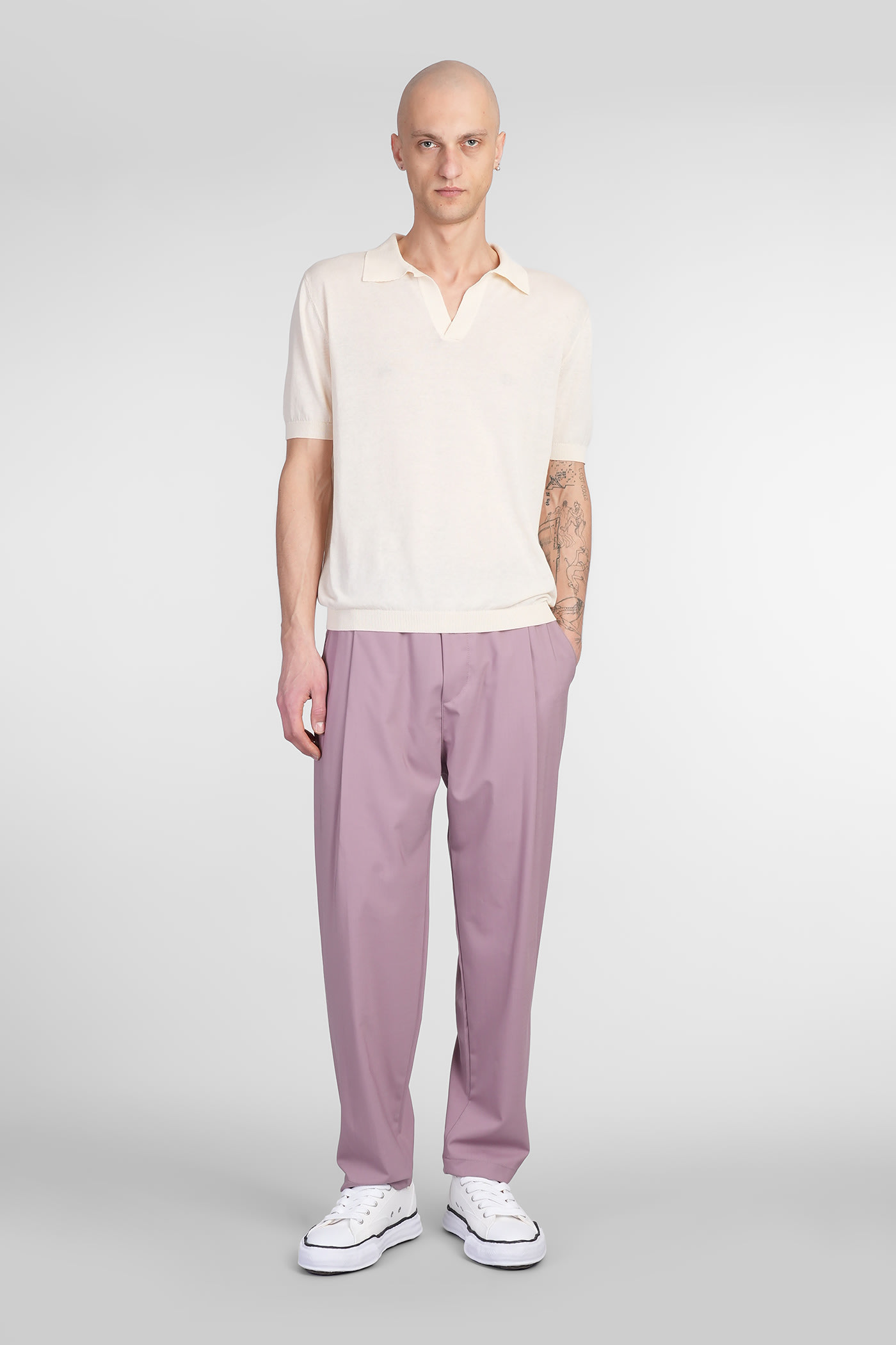 A Paper Kid Pleat-detail Trousers In Rose-pink