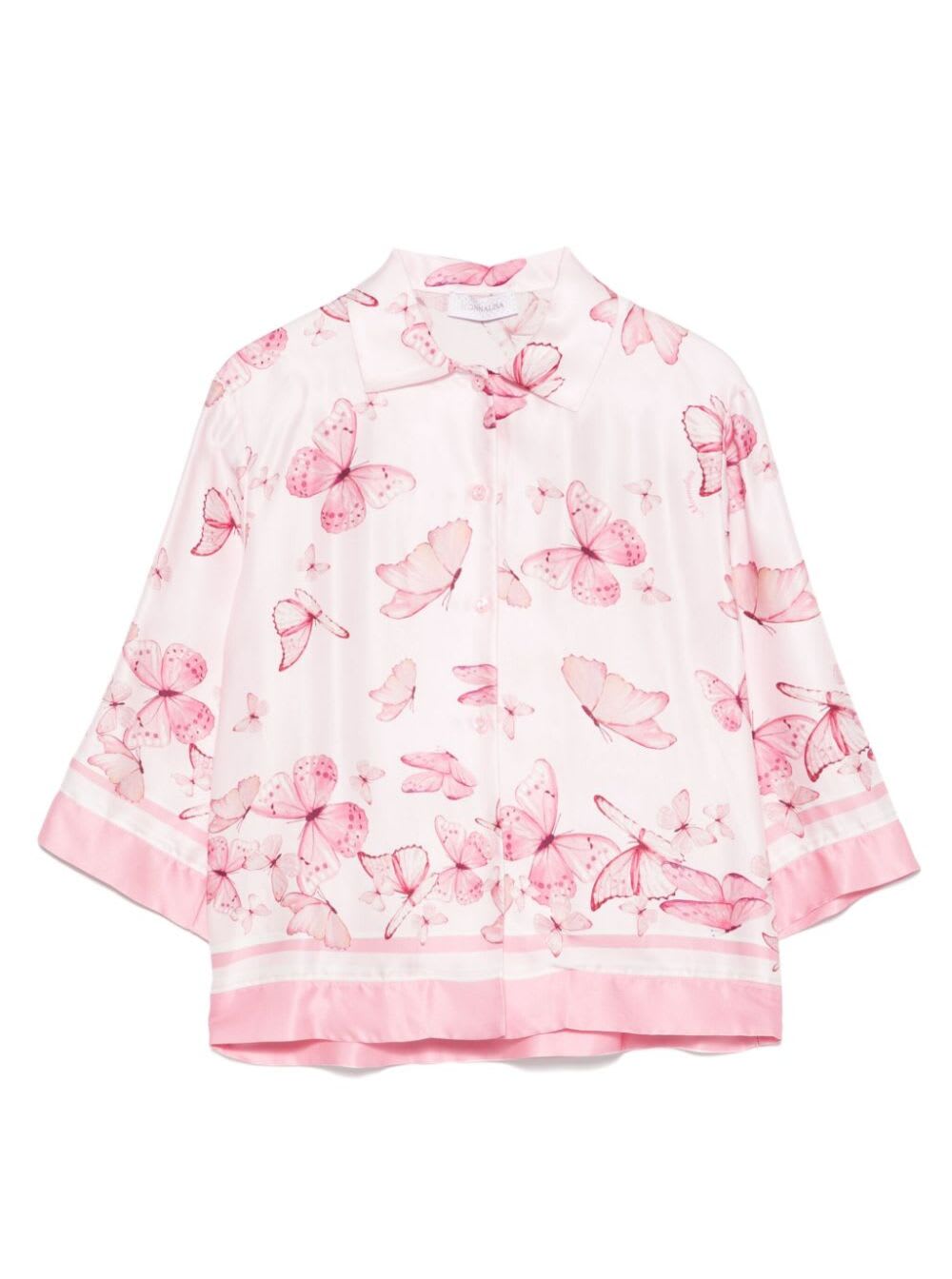 Monnalisa Camicia Casacca Rasetto V Rasetto Viscosa St.farfal In Multicolor