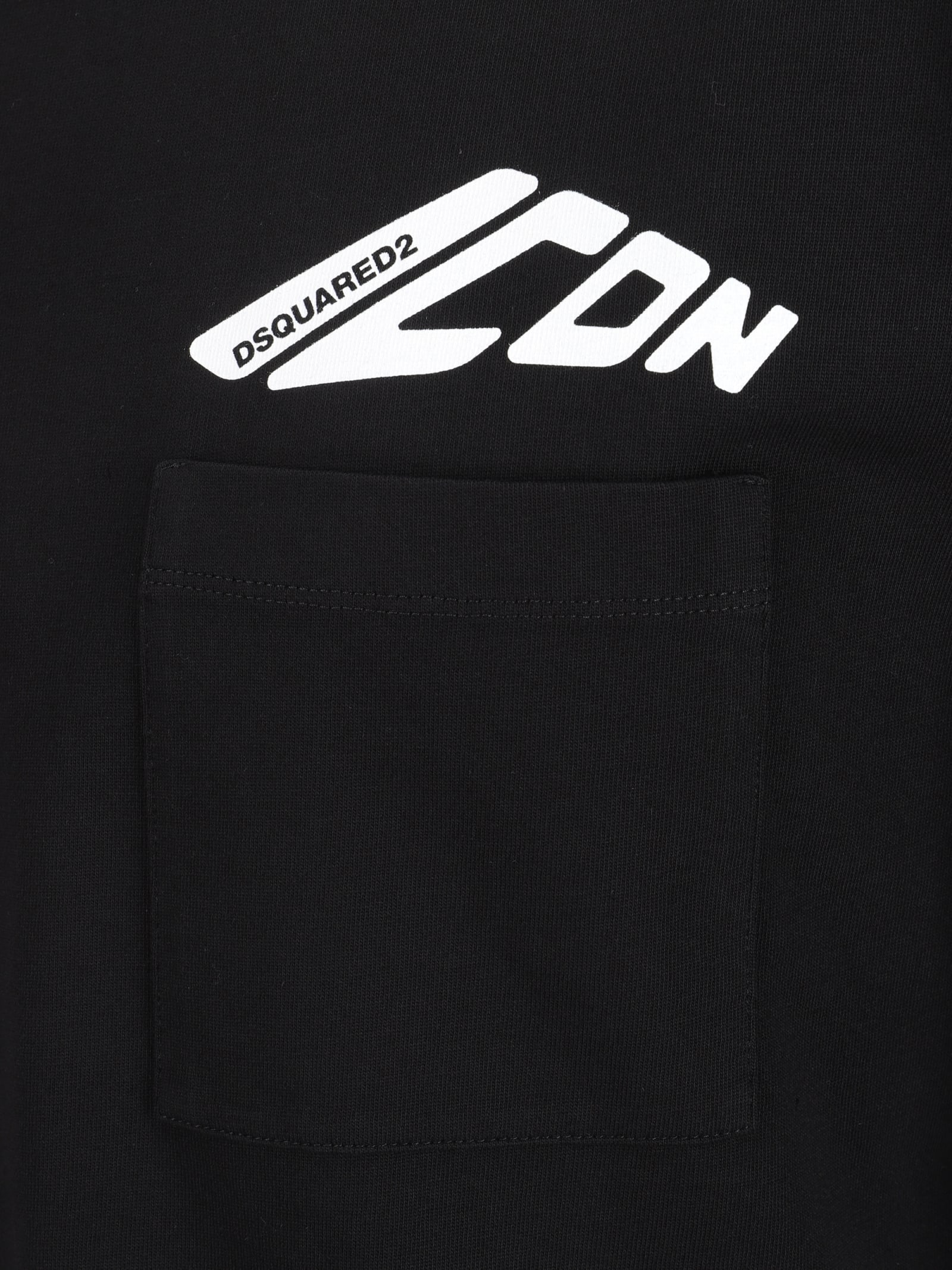 Dsquared2 Graphic Print Cotton Jersey T-shirt In Black