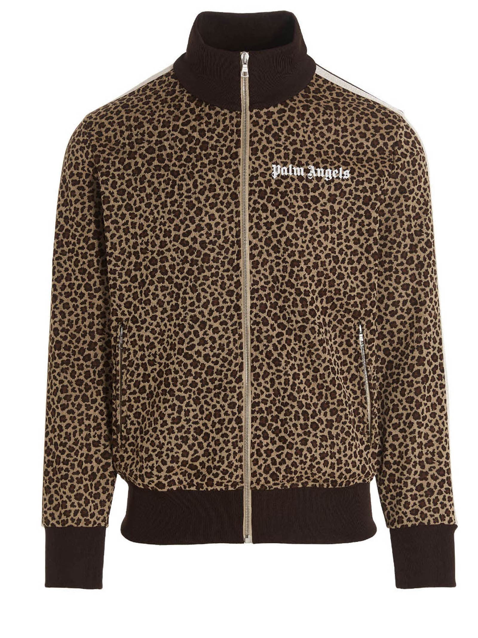Palm Angels Leopard Jacquard Track Sweatshirt