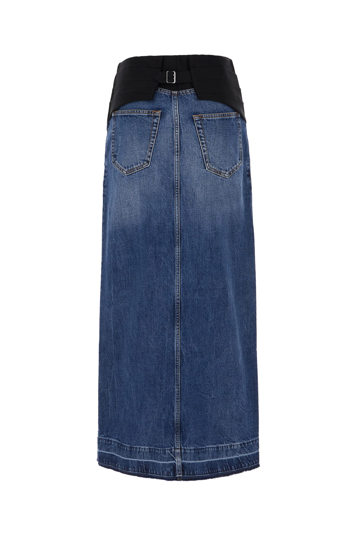 Shop Stella Mccartney Denim Skirt In Mid Vintage Blue And Tuxedo