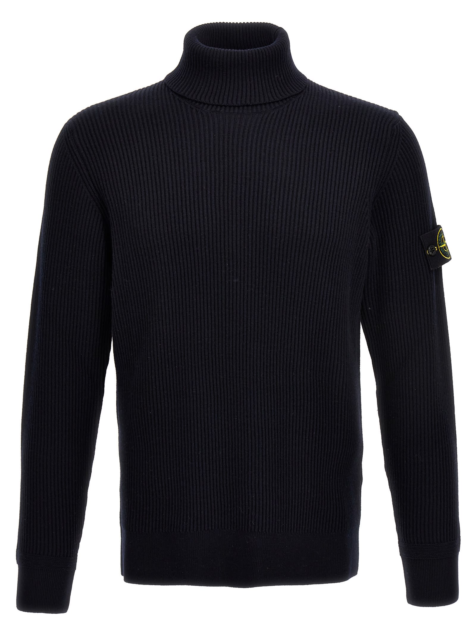 STONE ISLAND RIBBED WOOL SWEATER