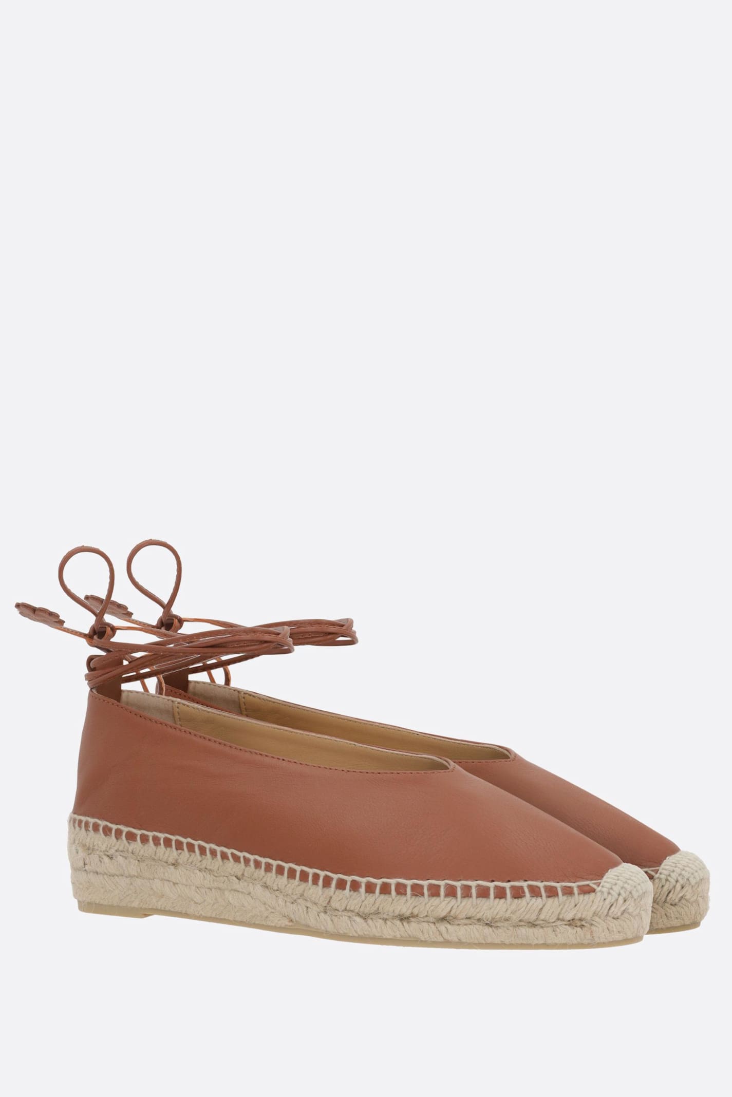 CASTAñER GEA/2/205 FLATFORM ESPADRILLES IN SMOOTH LEATHER