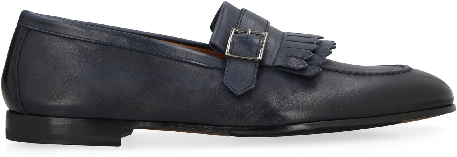 Shop Doucal's Leather Loafers In Blue