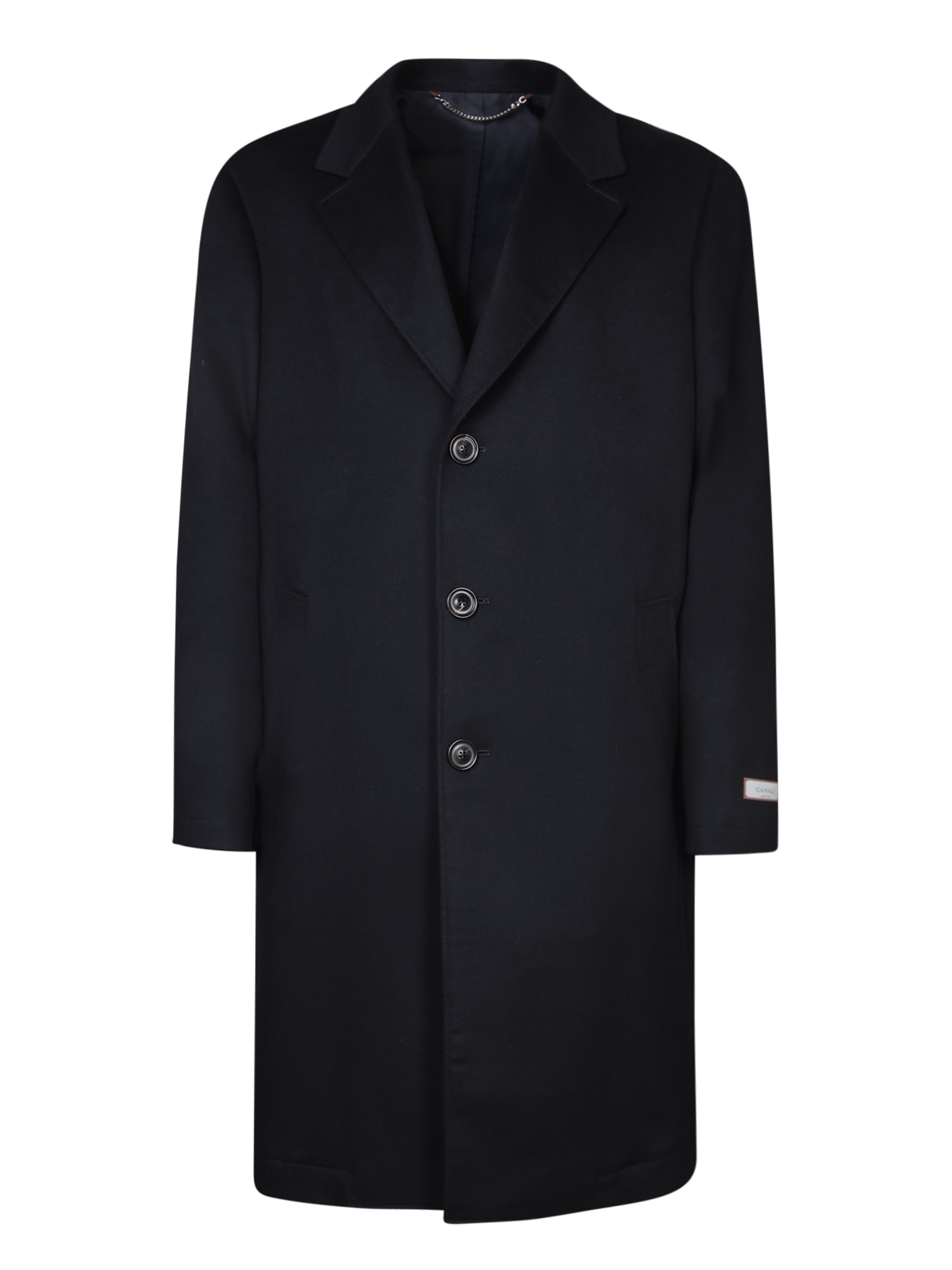 Shop Canali Blue Cashmere Coat