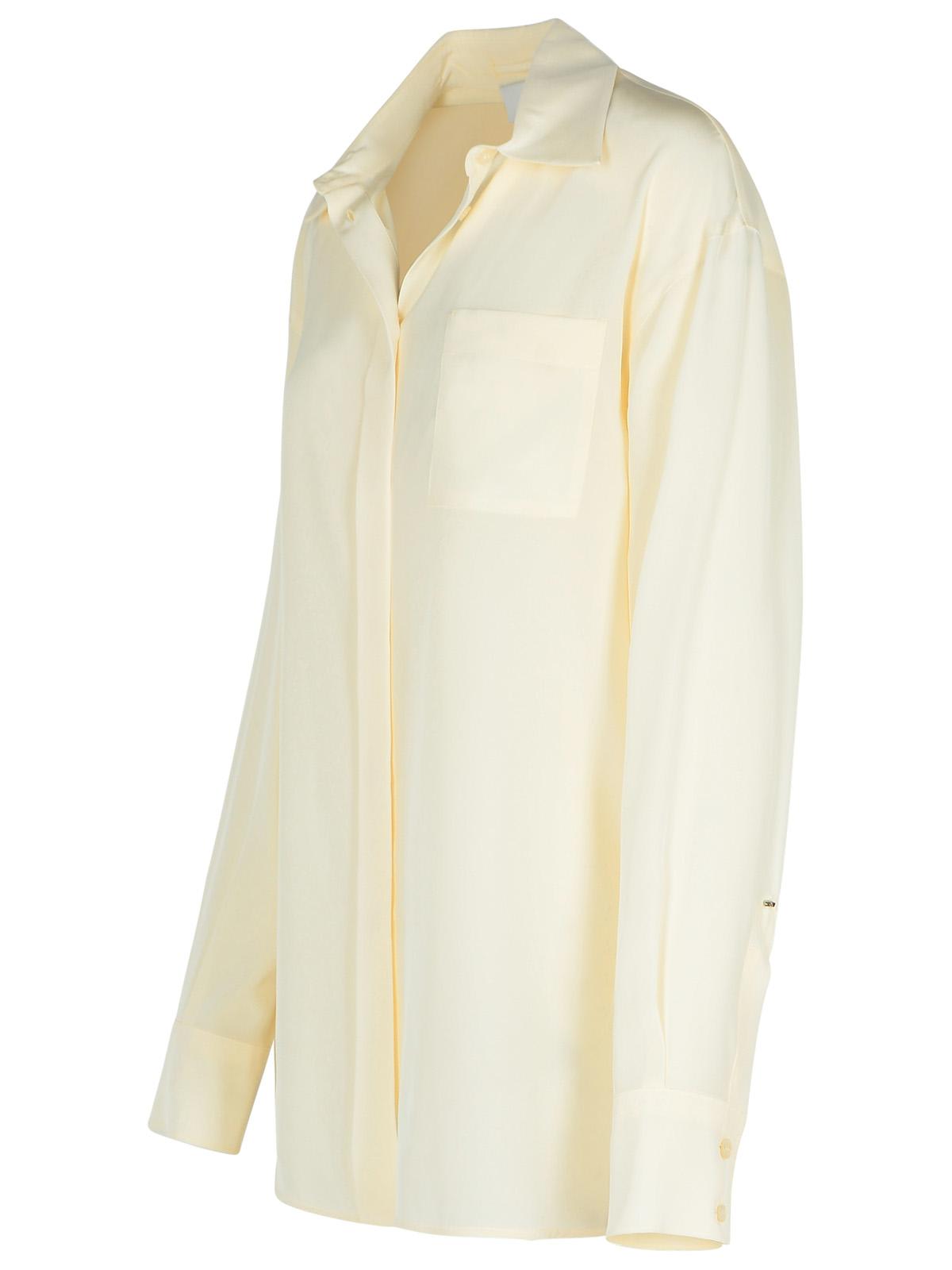 Sportmax 'silk Shirt With Long Sleeves And Collar' In Ivory