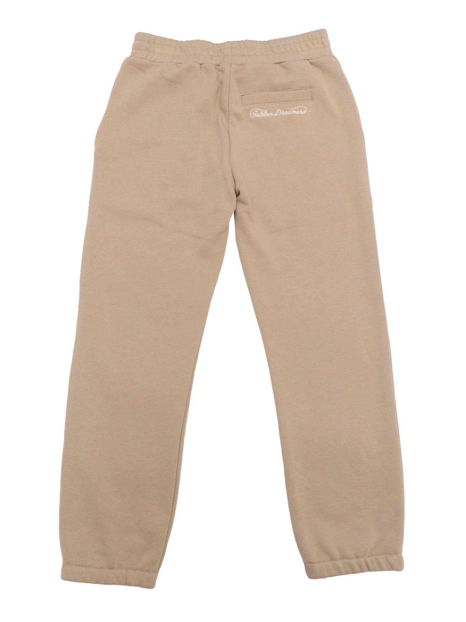 Golden Goose Journey Unisex Jogging Pants Fleece Cotton W Embroidery In Grey