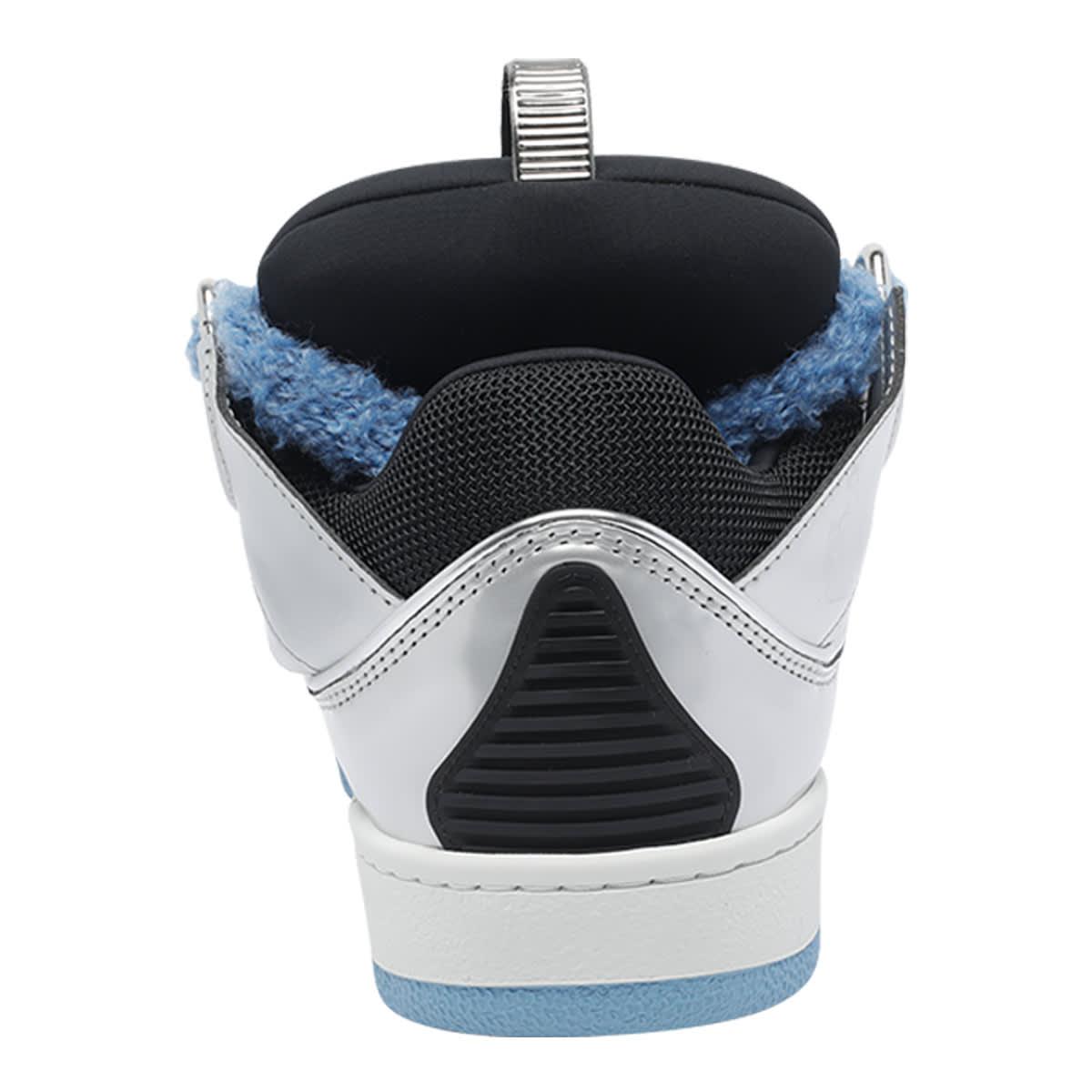 Lanvin Curb Metallic Leather Sneakers With Mesh Laces Shoes In Multi