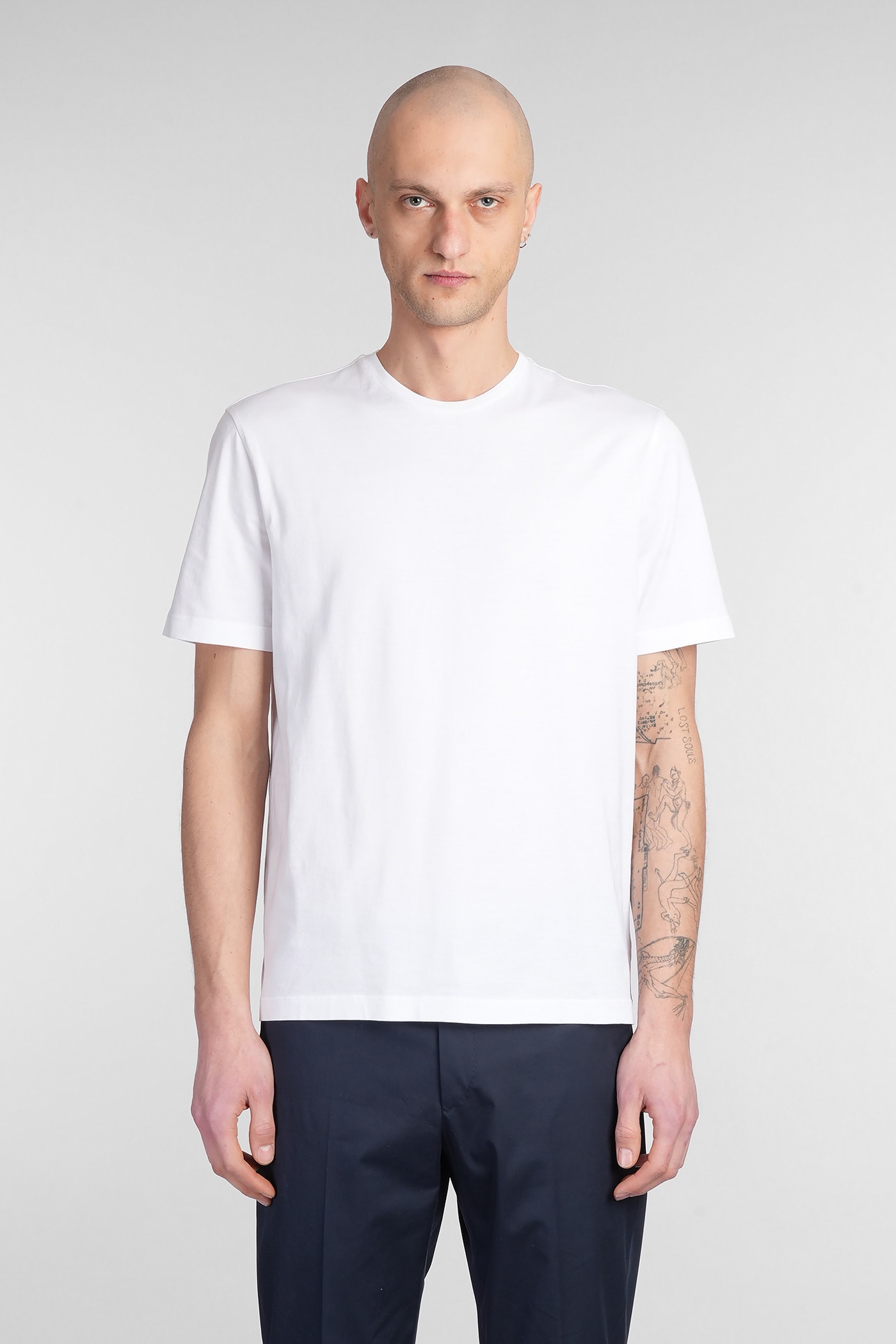 Roberto Collina Crew Neck Cotton T-shirt Clothing In White