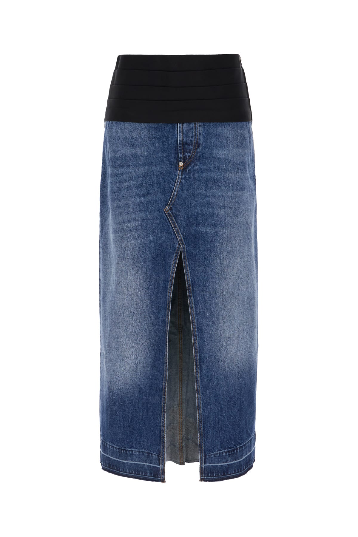 Stella Mccartney Denim Skirt In Mid Vintage Blue And Tuxedo