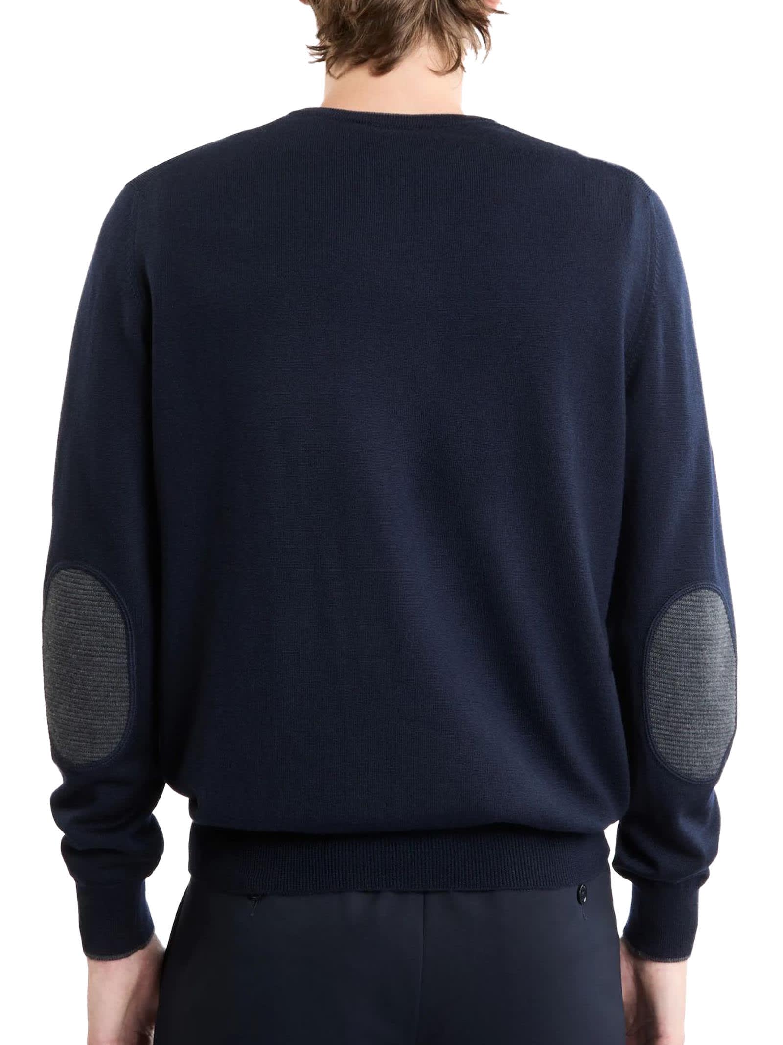 Shop Fay Jumper In Blue Shaved Wool Knit In Blu Grigio