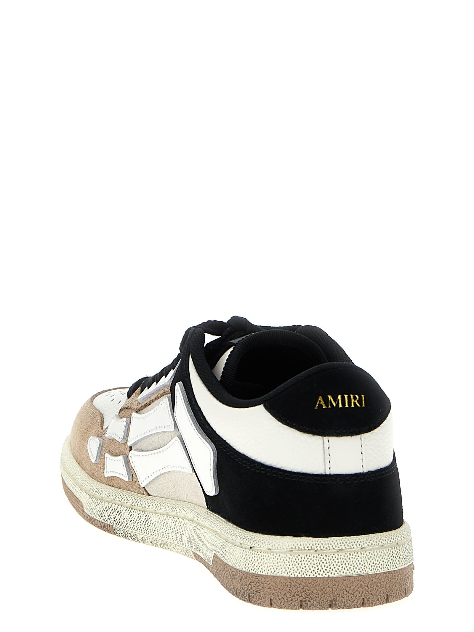 Amiri Skel Top Low Panelled Suede Sneakers In Multi