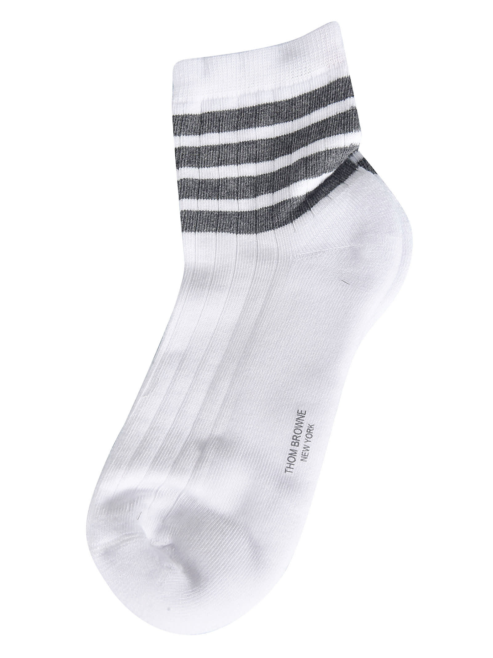 Thom Browne Logo Detail Socks In Grigio