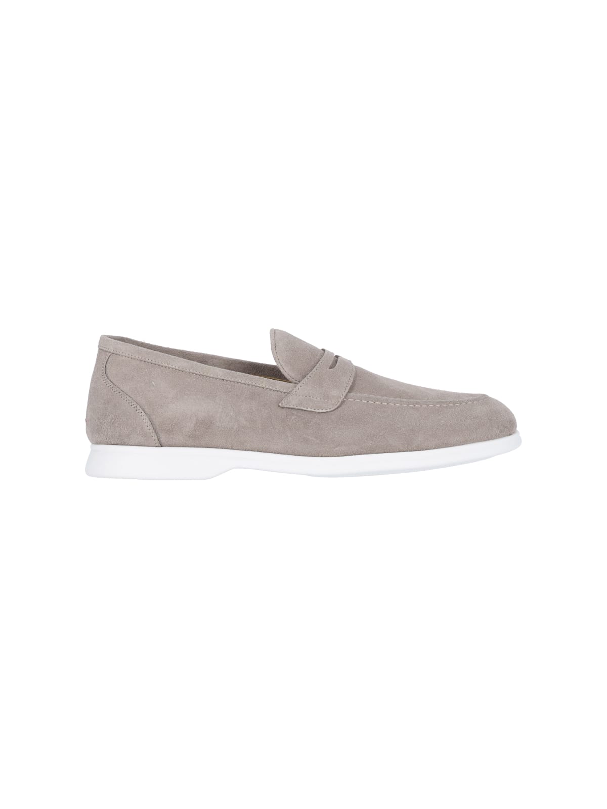 Shop Kiton Suede Loafers In Taupe