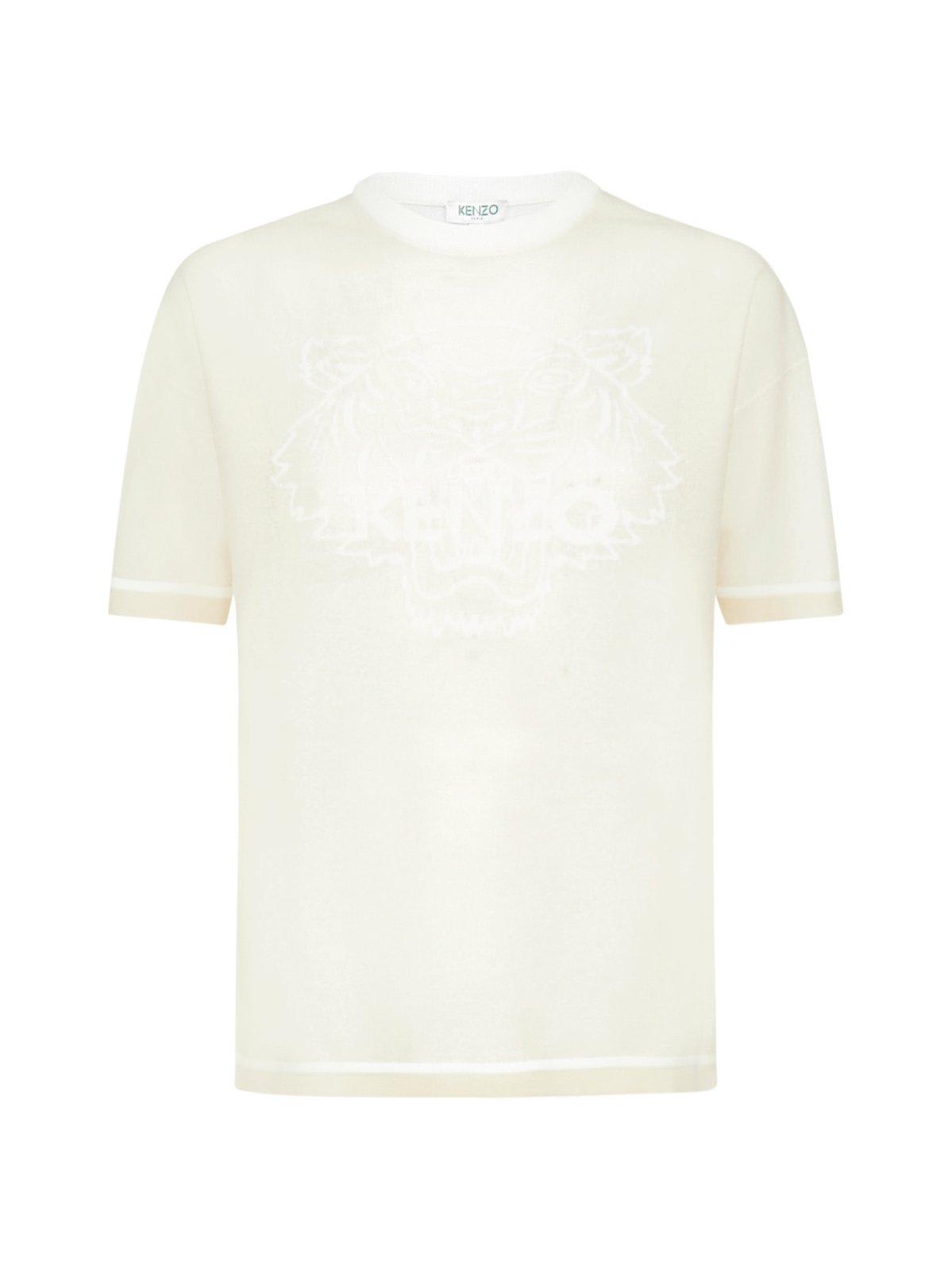 Shop Kenzo Tiger Intarsia T-shirt In White
