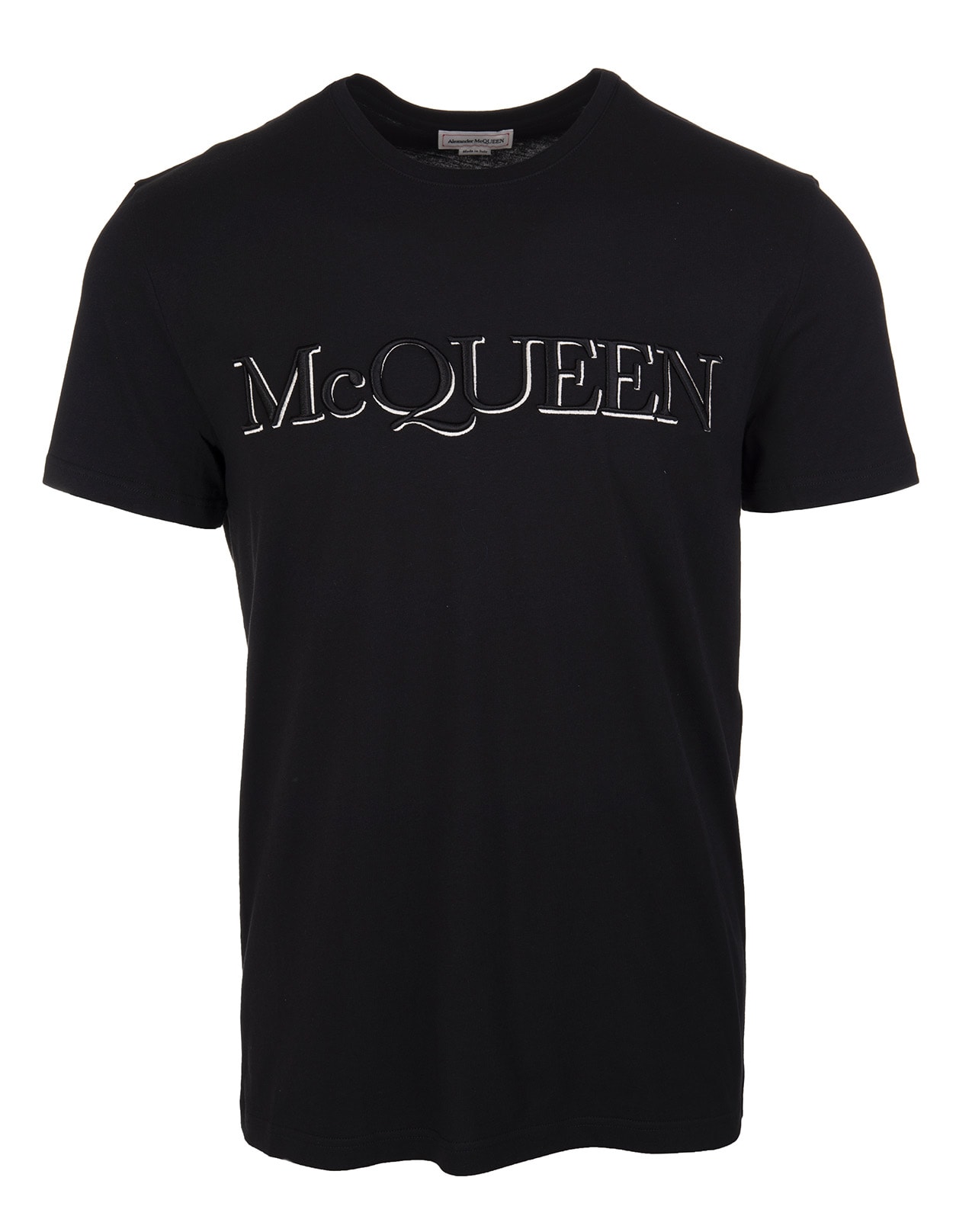 Alexander McQueen Man Black Mcqueen Embroidered T-shirt
