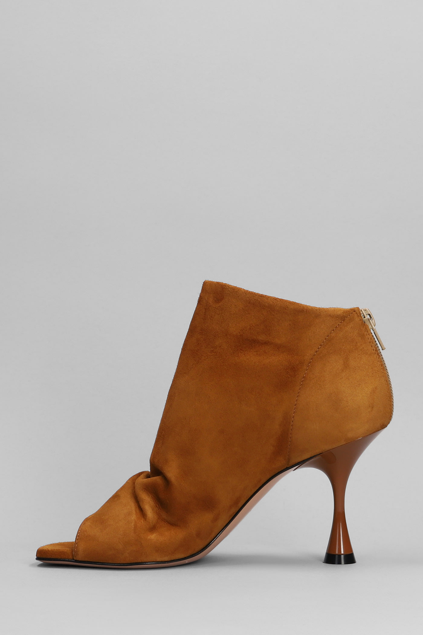 Shop Marc Ellis High Heels Ankle Boots In Leather Color Suede