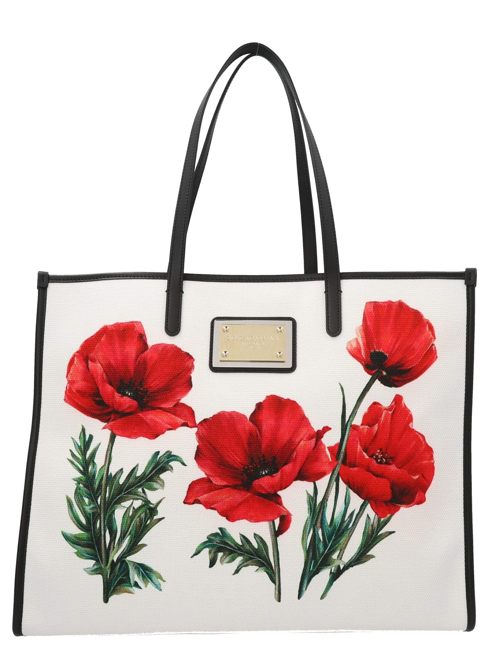 Dolce & Gabbana Floral Canvas Shopping Bag