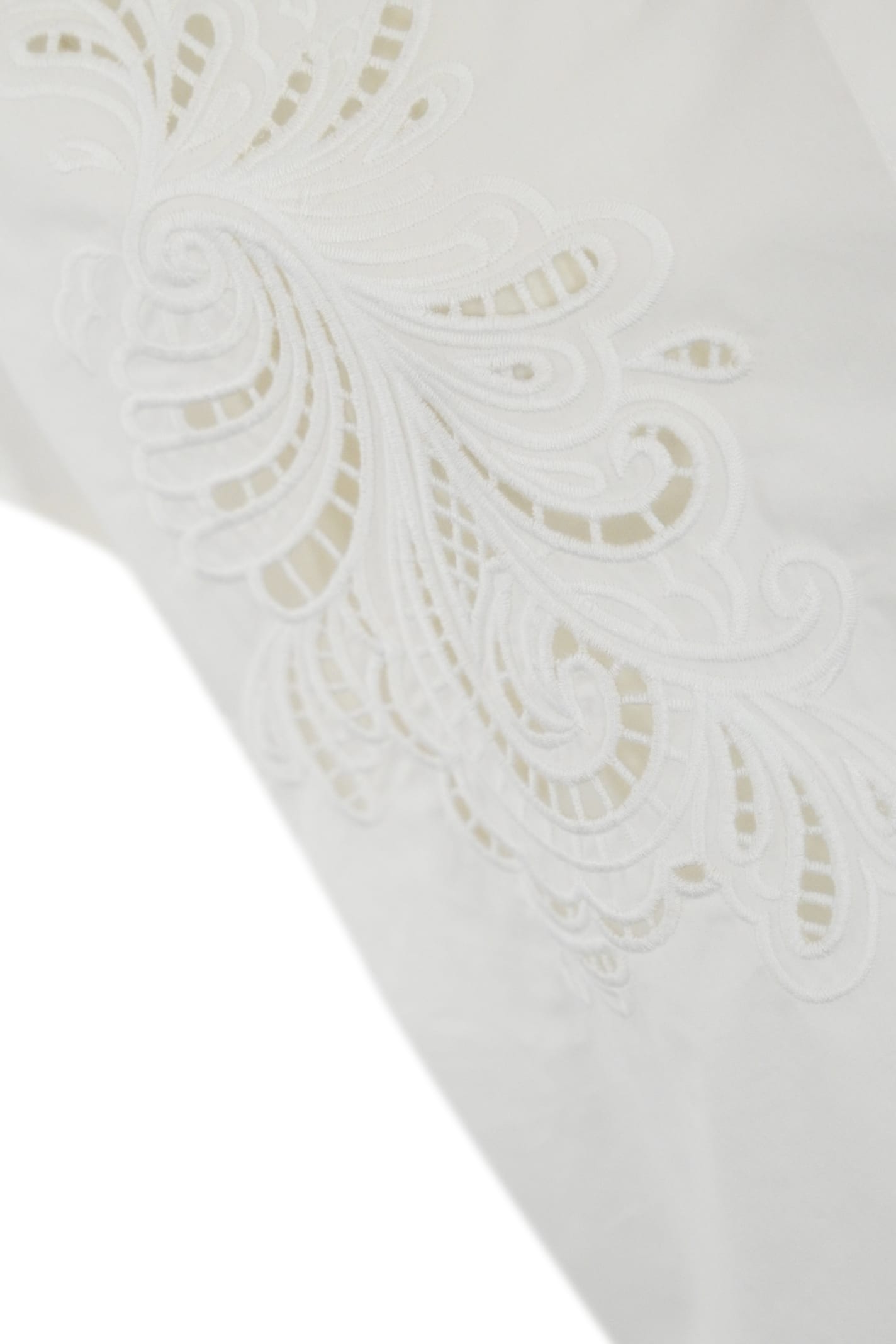 Shop Twinset Poplin Shirt With Embroidery In Bianco Ottico