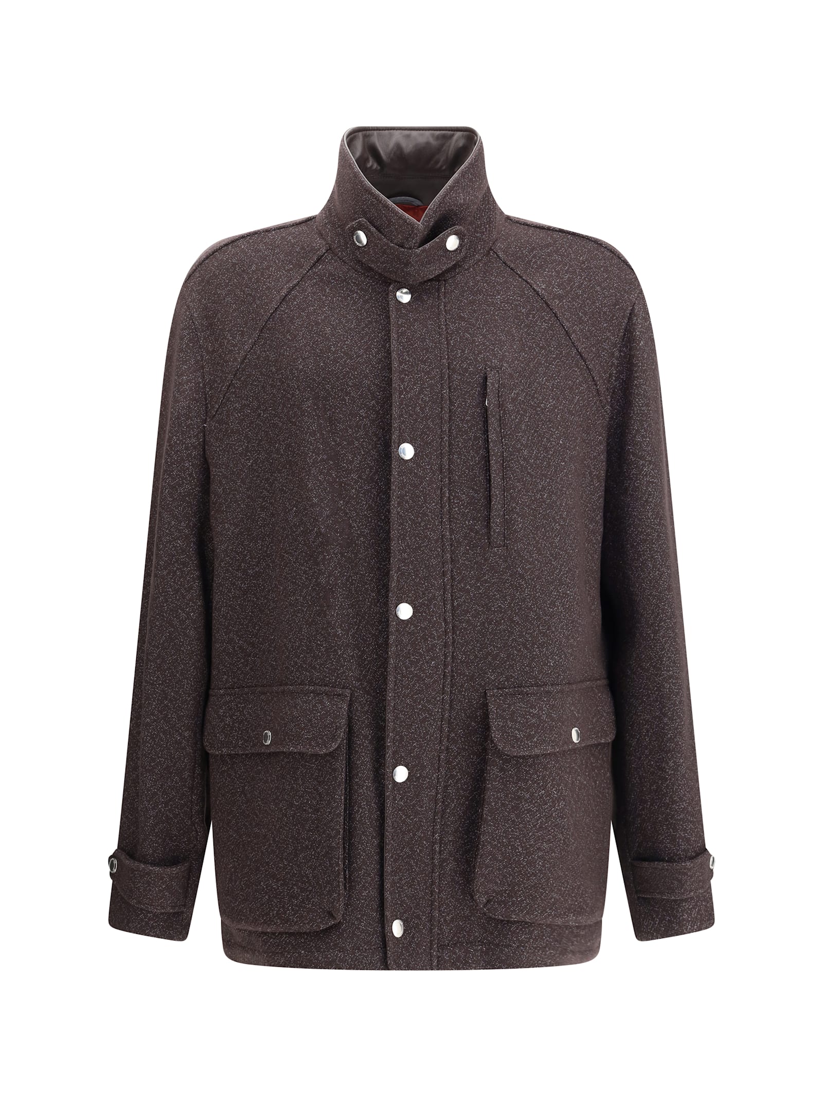 Brunello Cucinelli Long-sleeved Casual Jacket In Brown