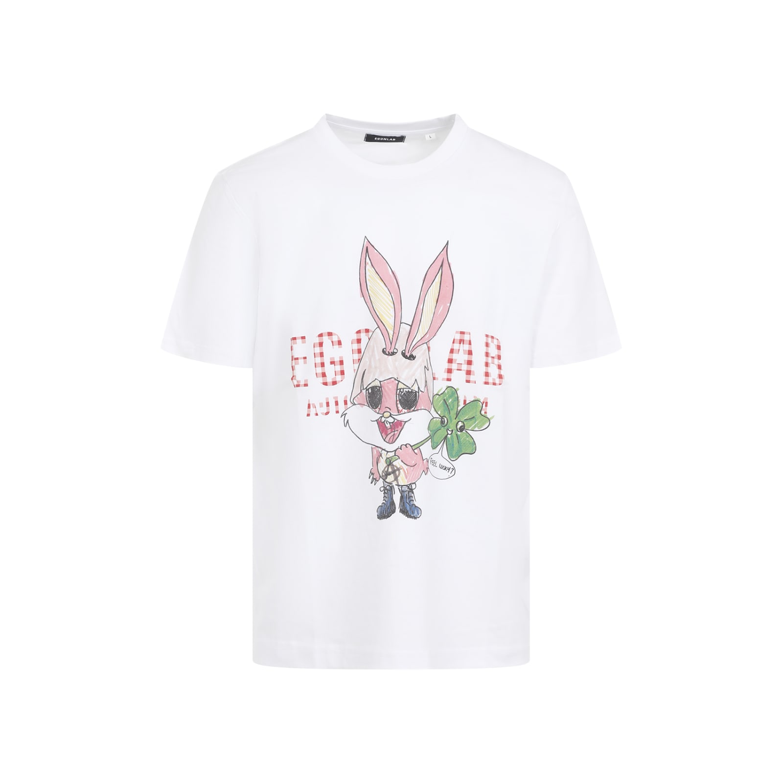 Egonlab Lapinou Tee Shirt In Off White Destroyed