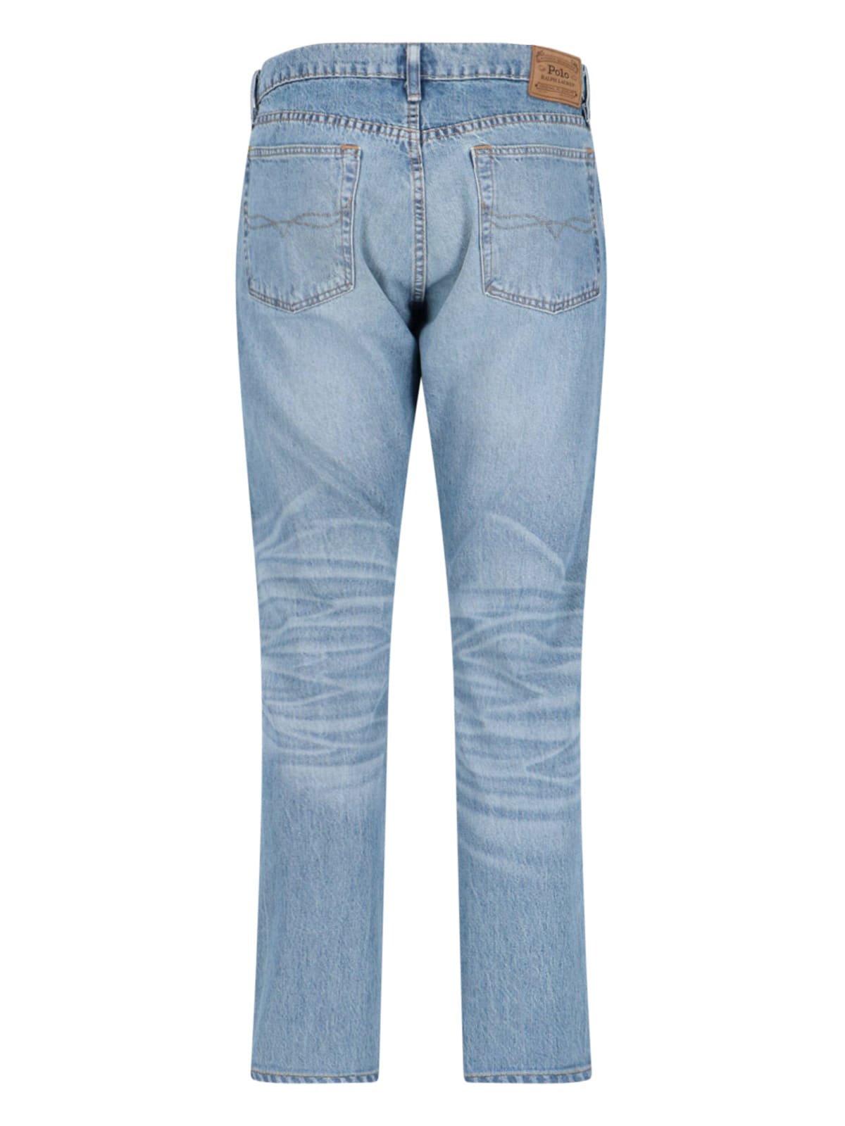 Polo Ralph Lauren Straight Trousers With Five Pockets And Belt Loops In Light Blue